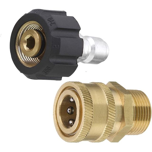 Pressure Washer Adapter Set Quick Connect Kit Metric M22 15Mm 5000 Psi Couplers