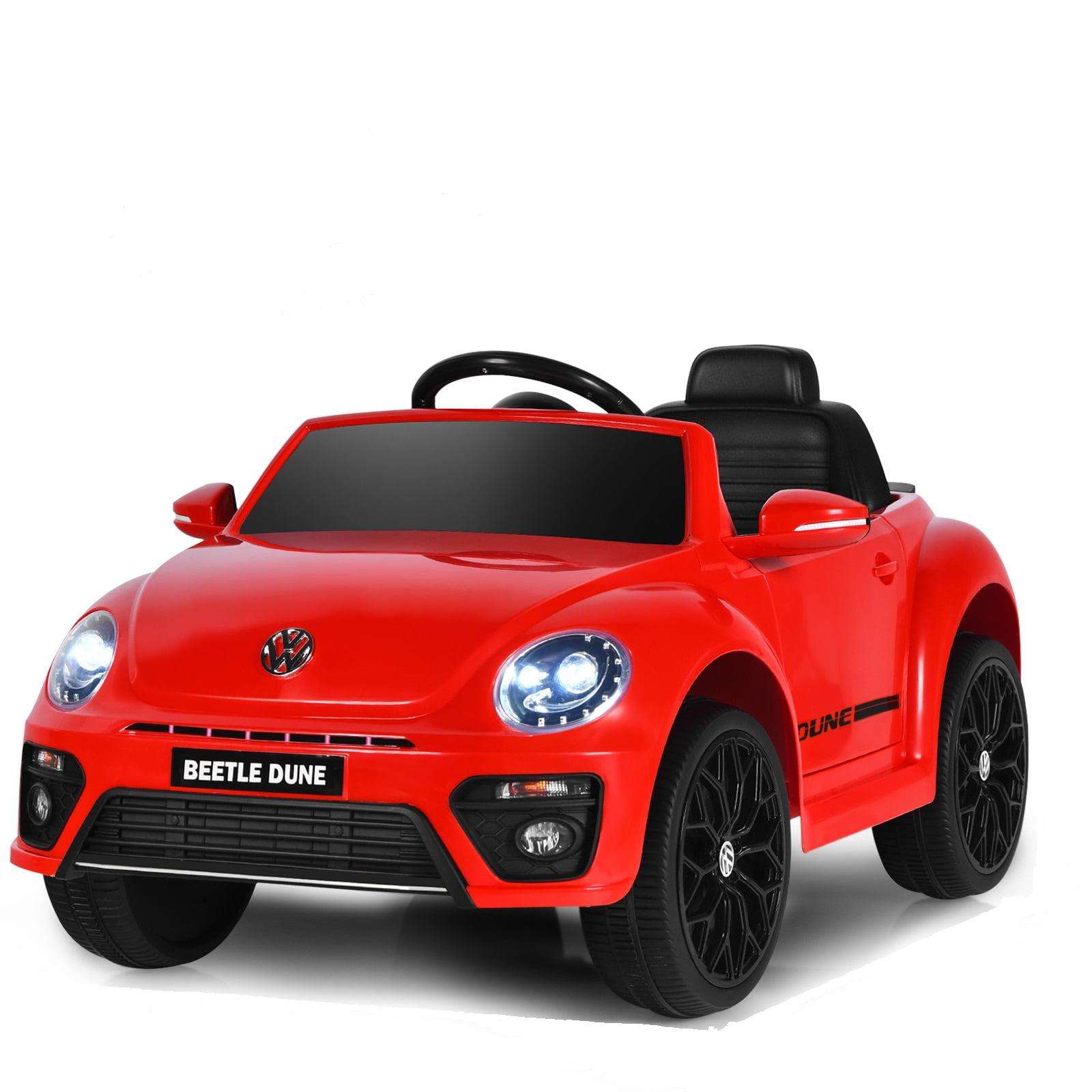 Costway 12V Kids Ride On Car Licensed Volkswagen Beetle with Remote Control & Music Red