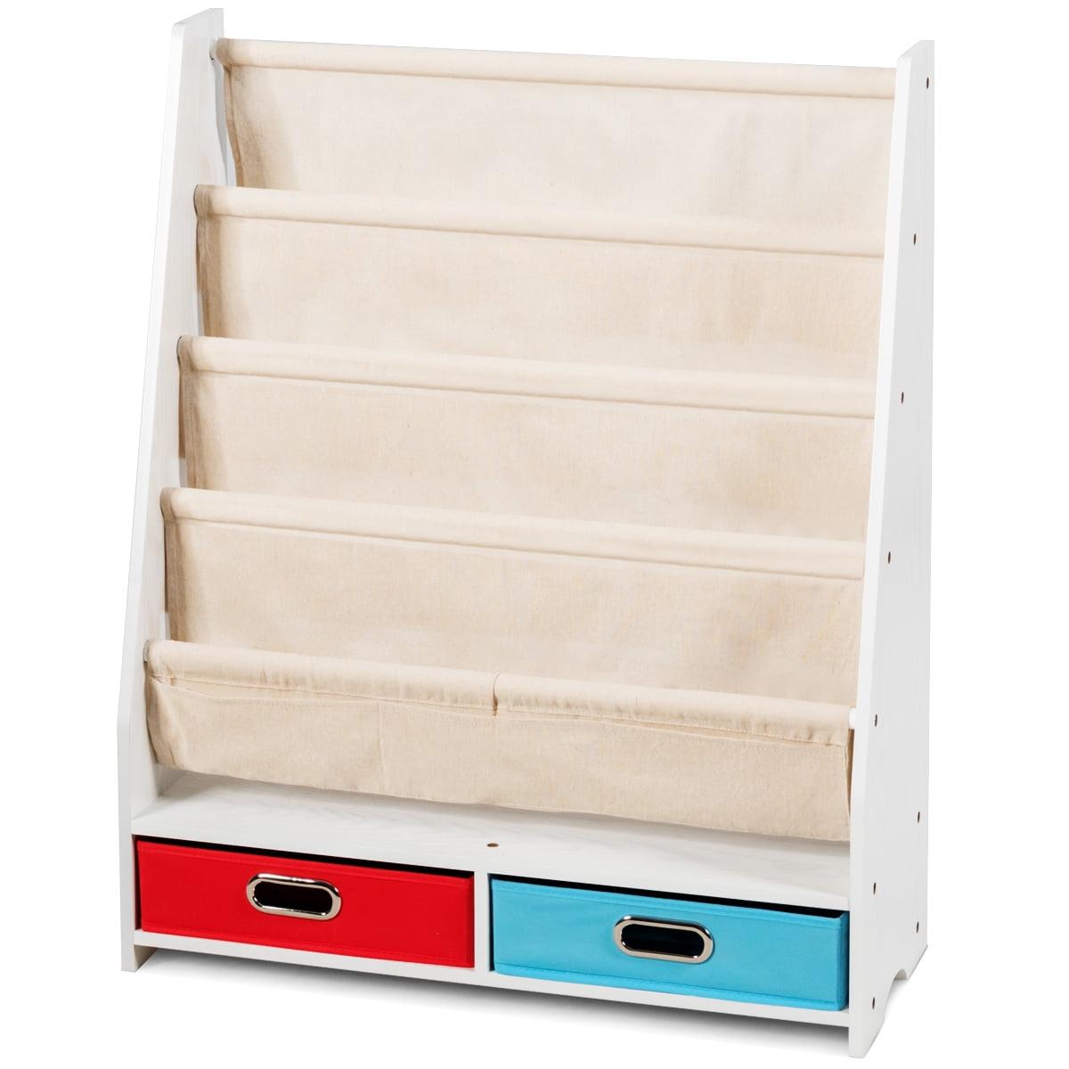 Resenkos Kids Book and Toys Organizer Shelves-Beige, Kids Toy Storage for Kids, Boys, Girls, Nursery
