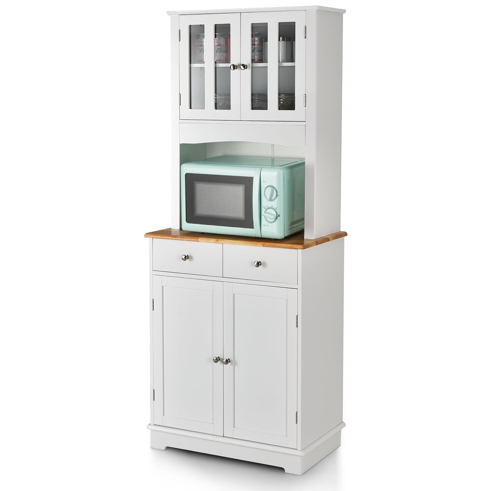 Kadyn Buffet Sideboard,Sideboard Buffet Cabinet,Kitchen Pantry Cabinet with Wood Top and Hutch-White