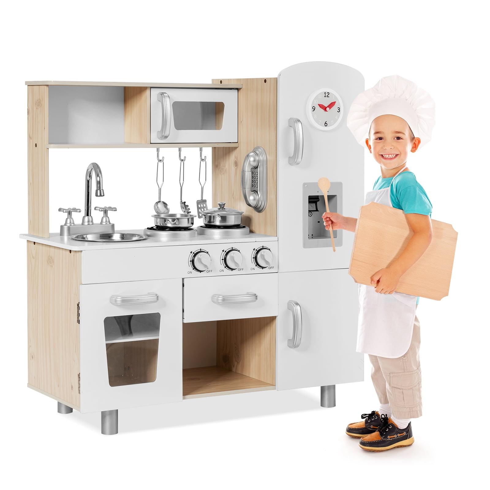 Costway Vintage Play Kitchen Pretend Kids Cooking Playset Toys w/Water Dispense