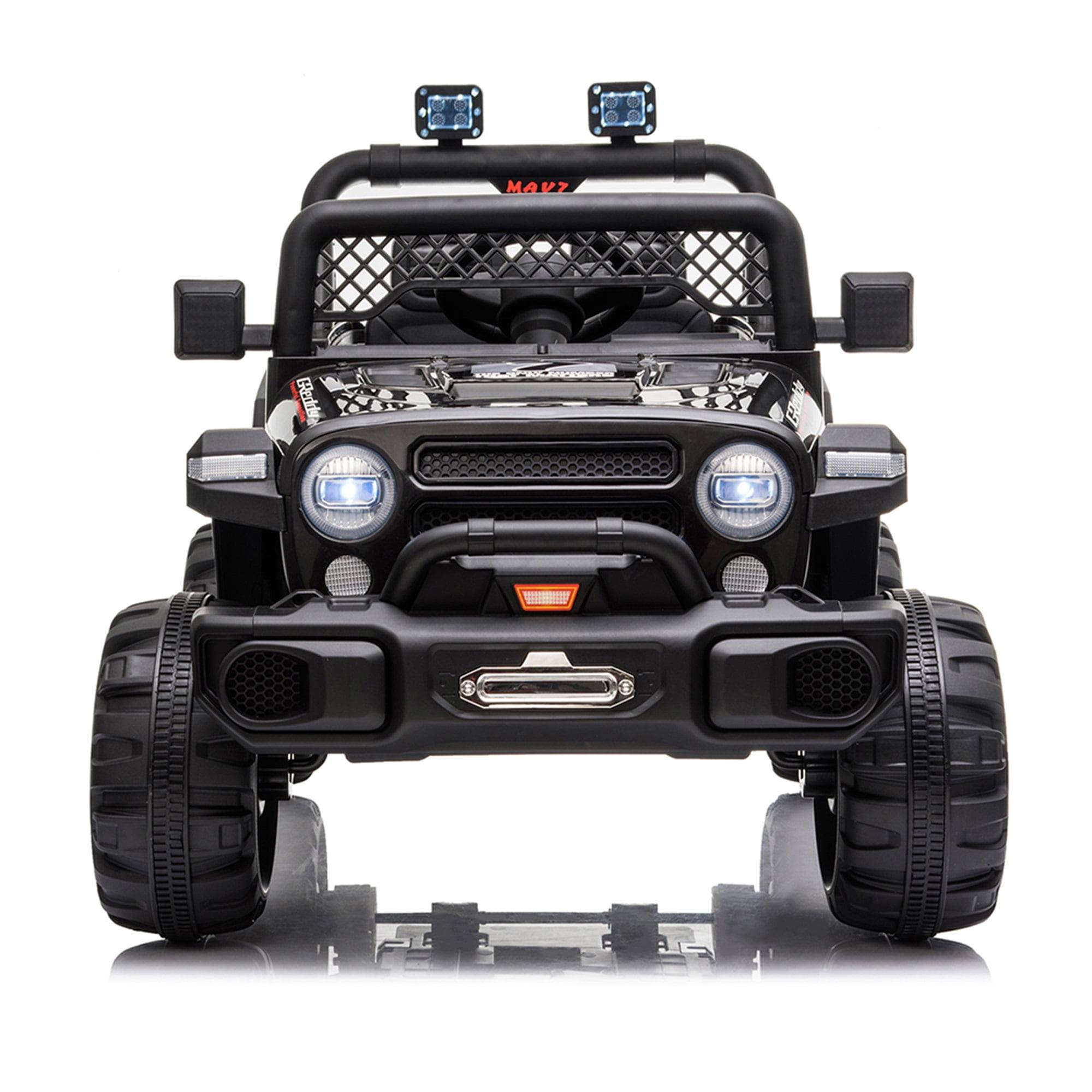 Black 12V Kids Ride-On SUV with Remote Control and LED Lights