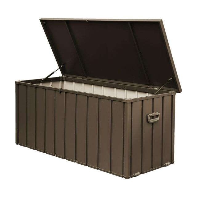 Hivost 150 Gallon Storage Deck Box With Lockable Lids