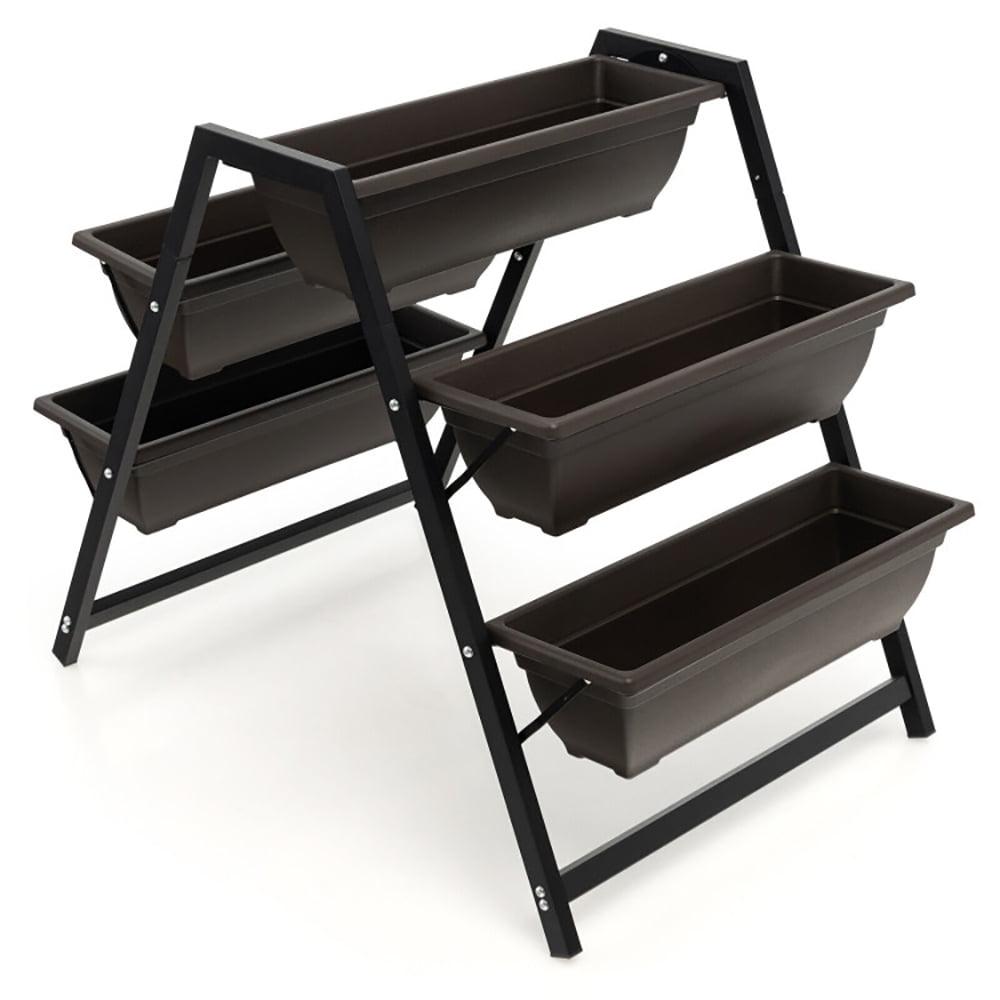 Aimee Lii 3-Tier Vertical Raised Garden Bed with 5 Plant Boxes, Vertical Garden Planter Outdoor
