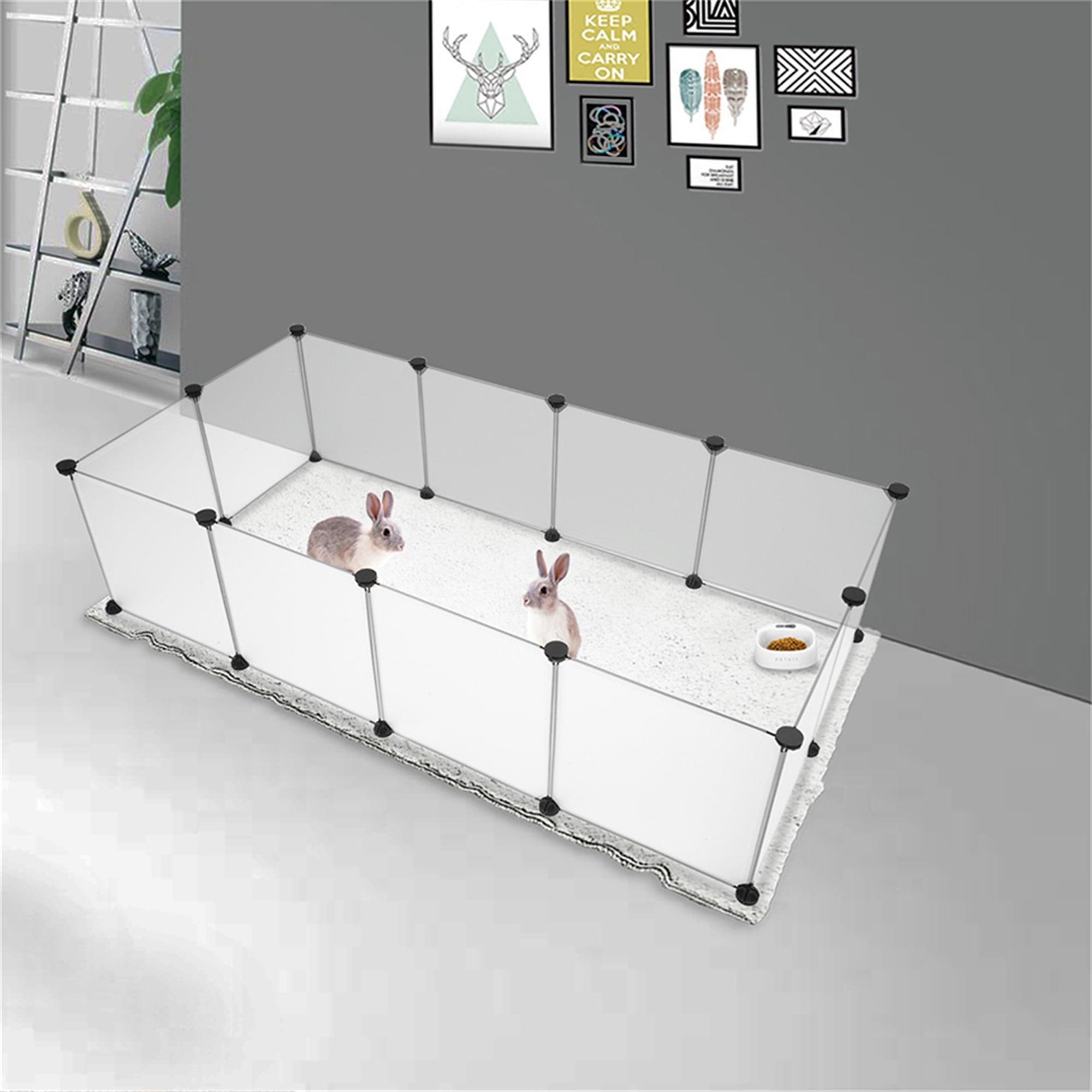 Large White Plastic Portable Pet Playpen with Metal Frame