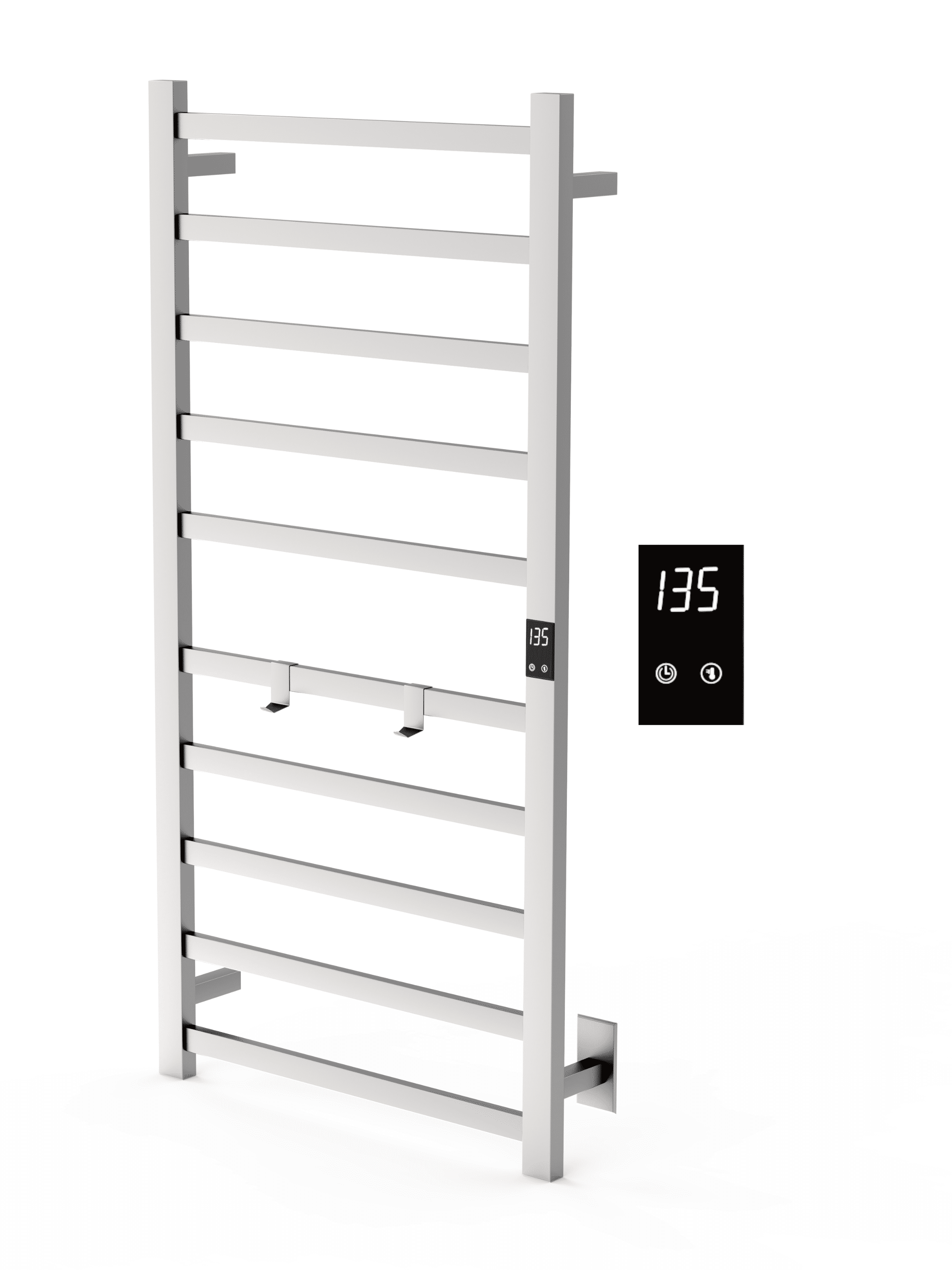 Super Thin Brushed Stainless Steel 10-Bar Electric Towel Warmer