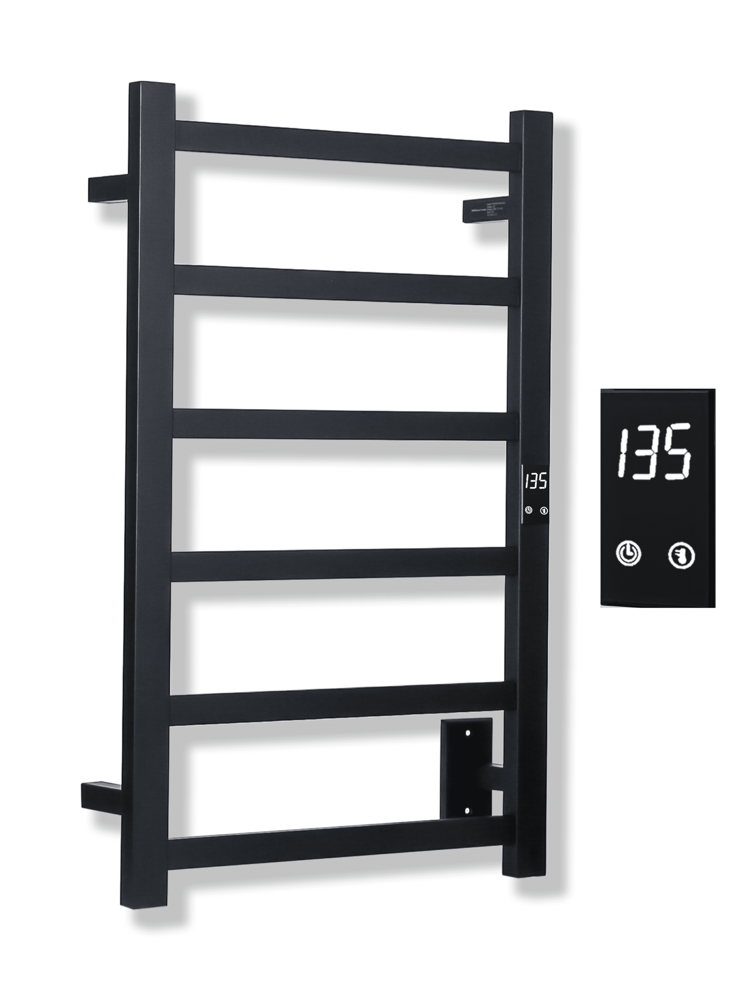 Matte Black Stainless Steel Electric Towel Warmer with Timer