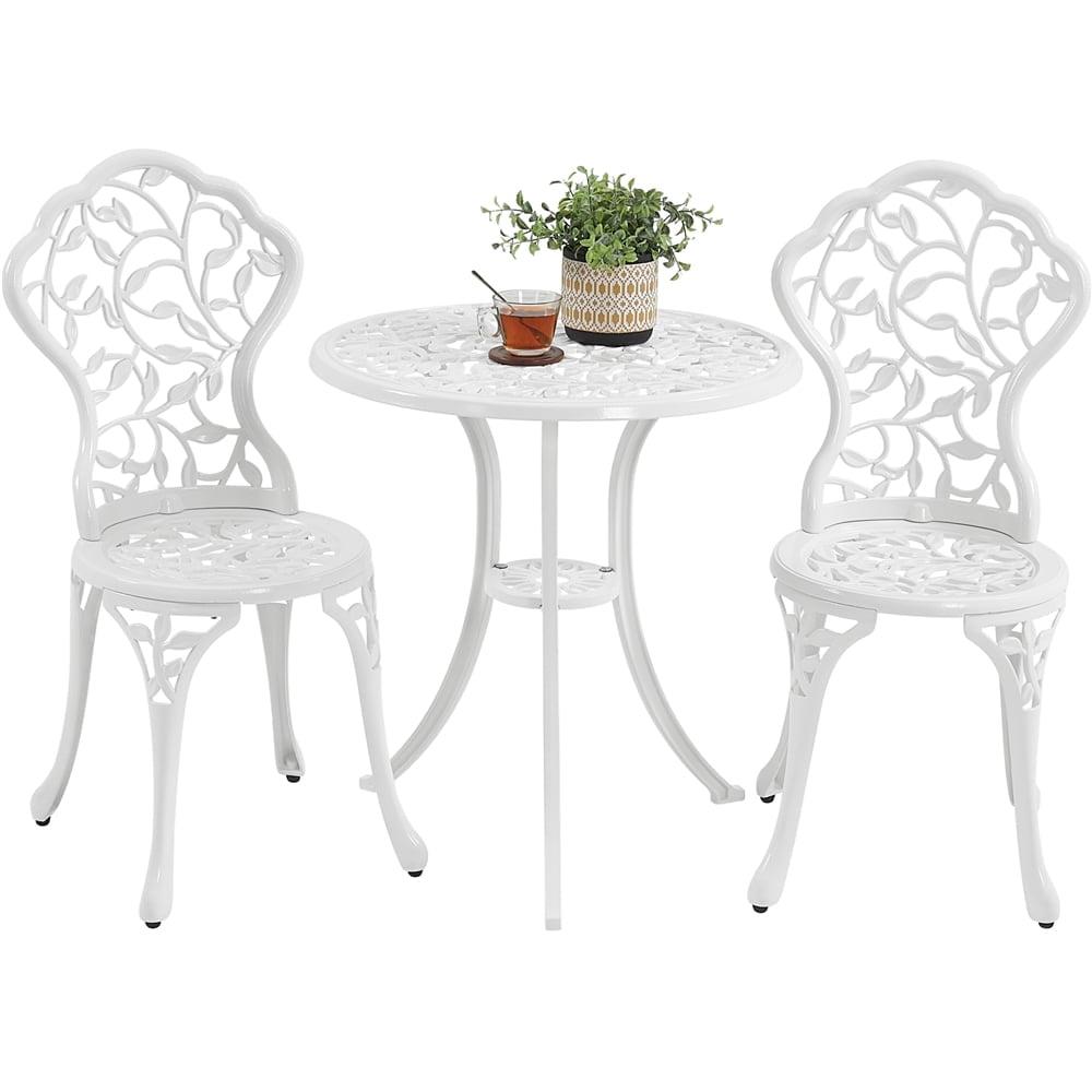 SunnyDaze Decor 2 - Person Metal Patio Dining Set with Round Table