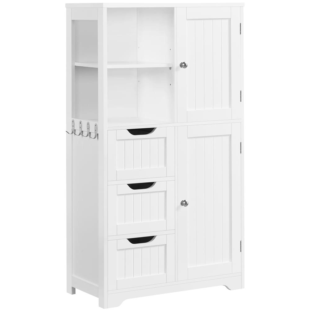 Yaheetech 42" Bathroom Storage Cabinet Floor Cabinet with 3 Drawers, White