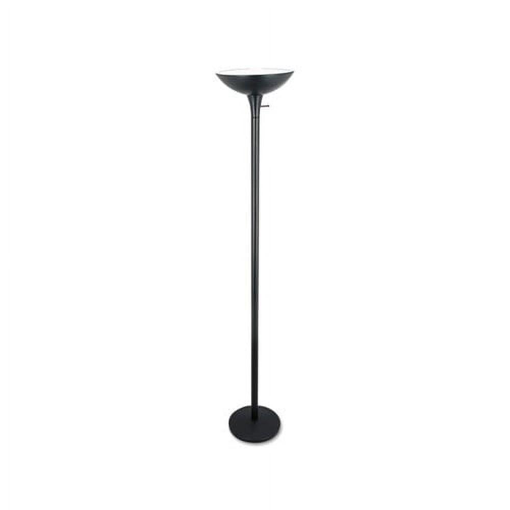 Matte Black Metal Torchiere Floor Lamp with 3-Way Switch