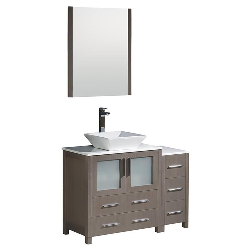 Fresca Torino 42" Free-Standing Single Vessel Sink Bathroom Vanity Set with Mirror