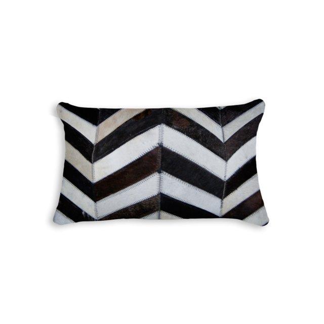 Torino Leather/Suede Lumbar Rectangular Pillow Cover & Insert
