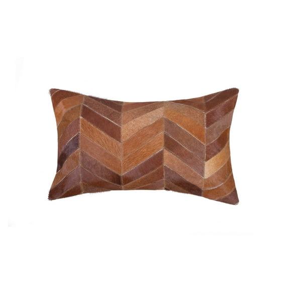 Torino Leather/Suede Lumbar Rectangular Pillow Cover & Insert