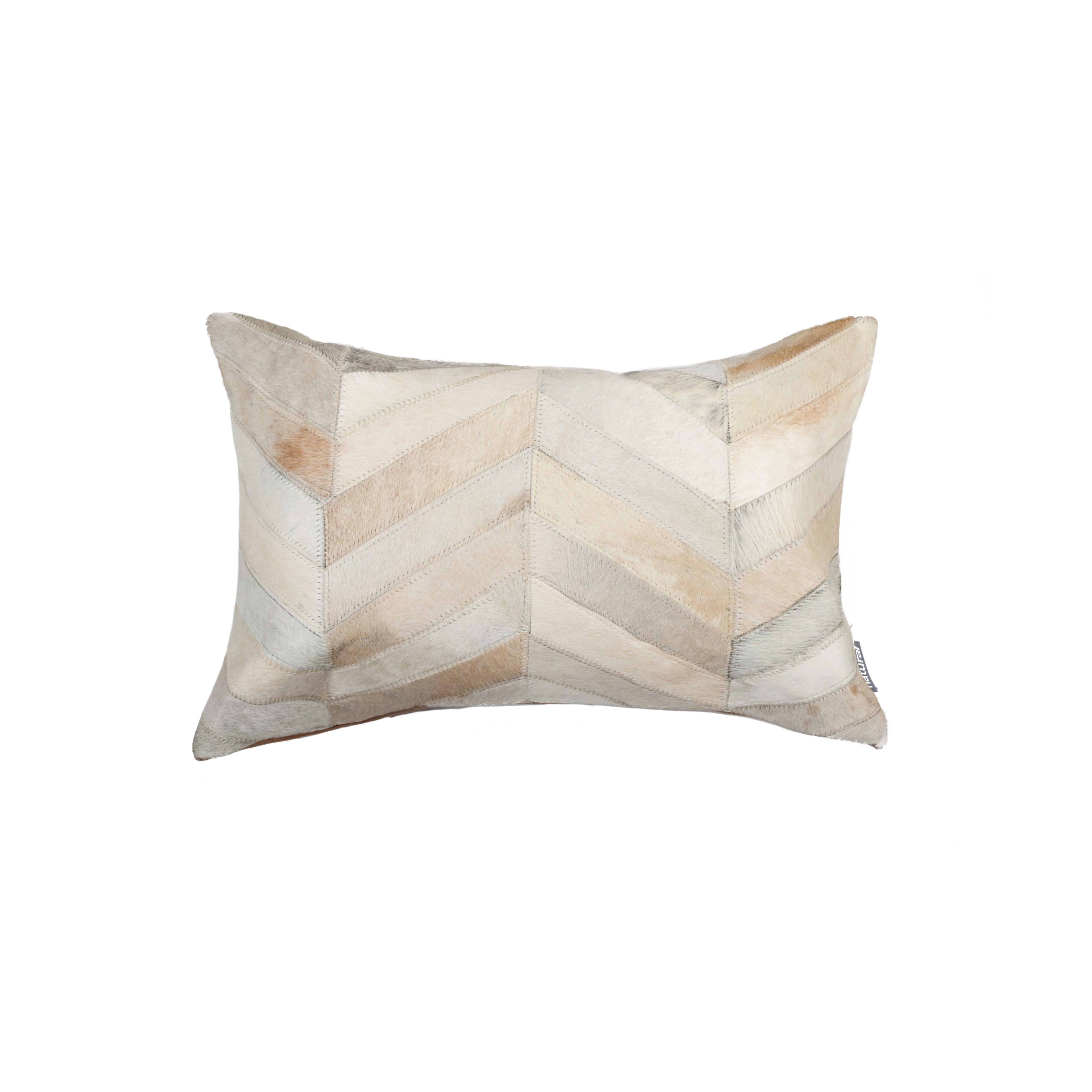Natural Rugs Torino Leather/Suede Lumbar Rectangular Pillow Cover & Insert