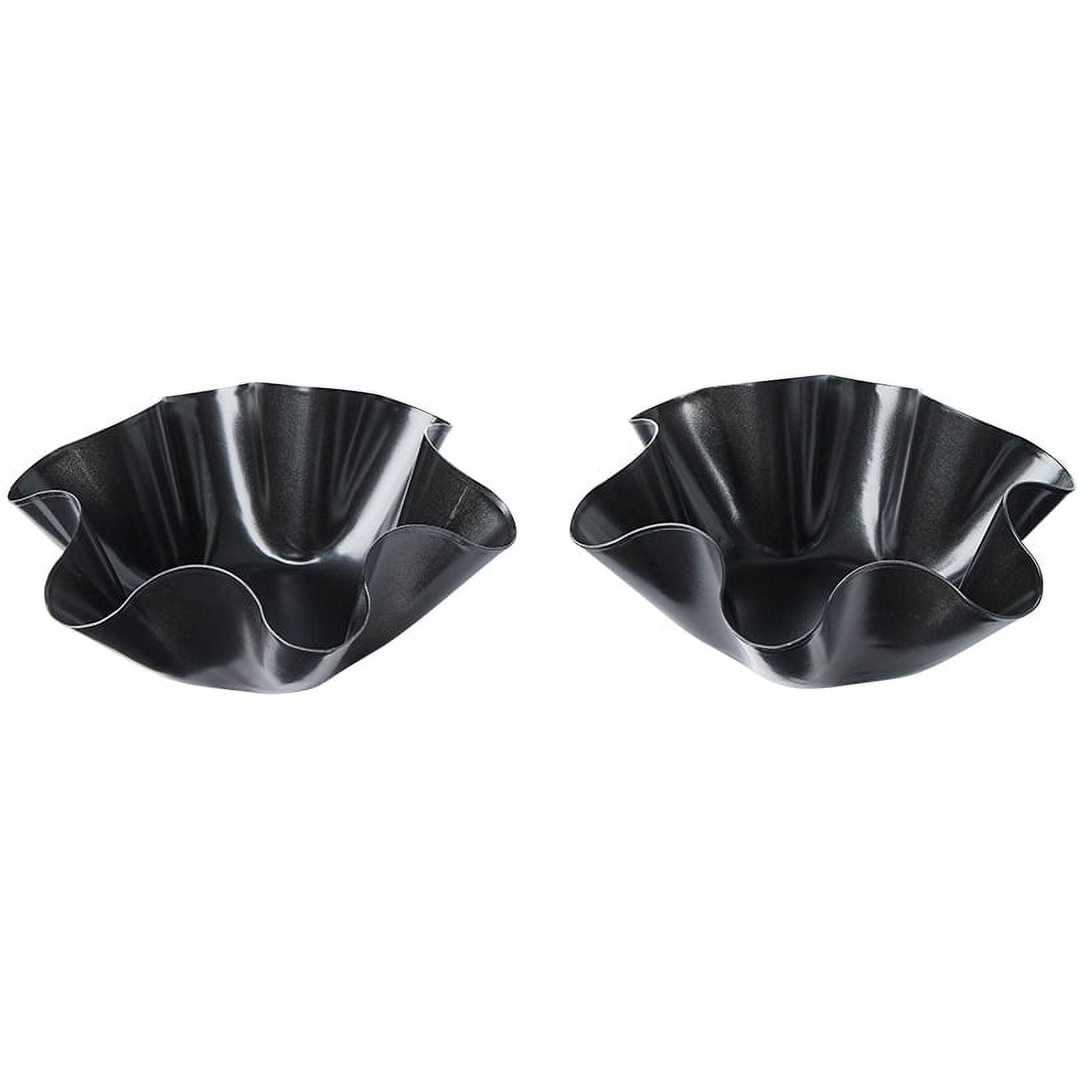 Black Nonstick Carbon Steel Tortilla Bowl Molds Set