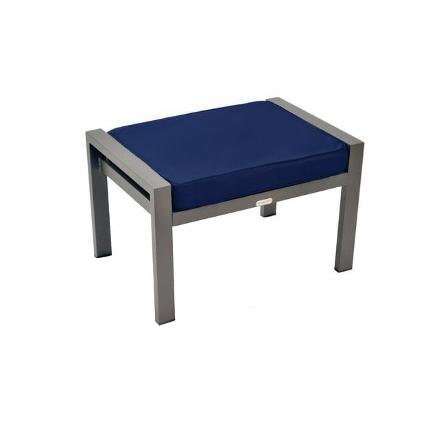 Lakeview Aluminum Outdoor Ottoman With Charcoal Cushion