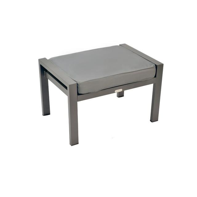 Lakeview Aluminum Outdoor Ottoman With Charcoal Cushion