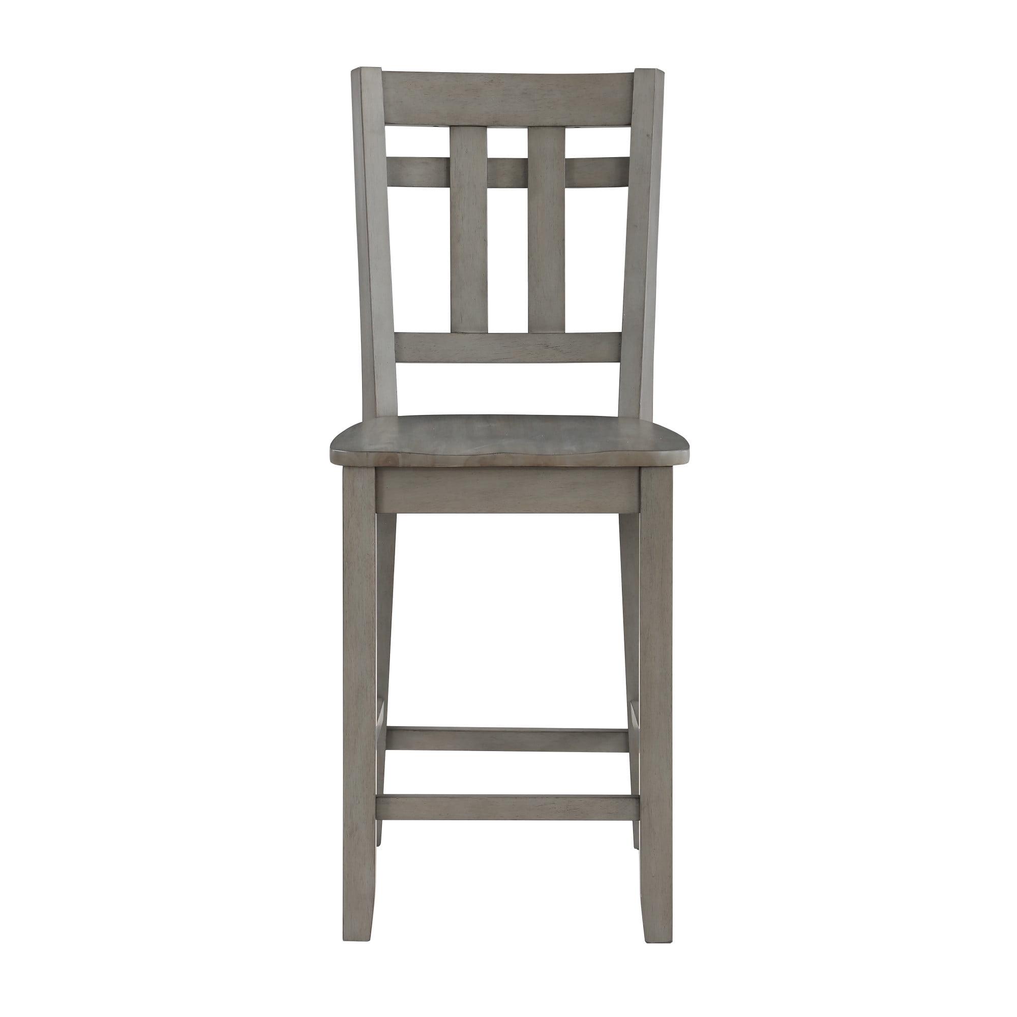 Toscana Gray Wood Counter Stool with Shaped Seat