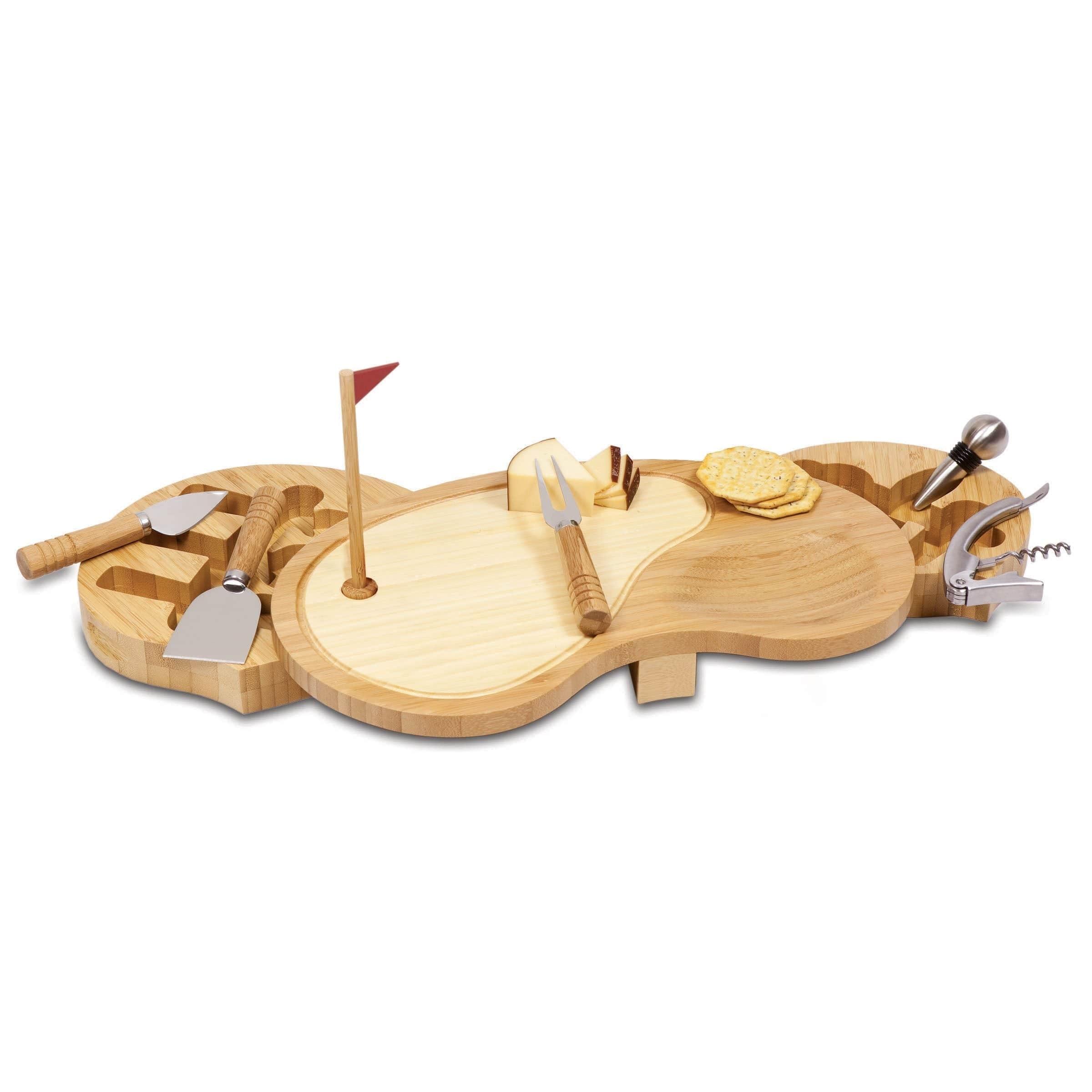 Millwood Pines Sand Trap Golf Gift Cheese Board & Knife Set - Novelty Charcuterie Board with Cheese Knife Set - Cheese Boards Charcuterie Boards - Serving Platter Enoch