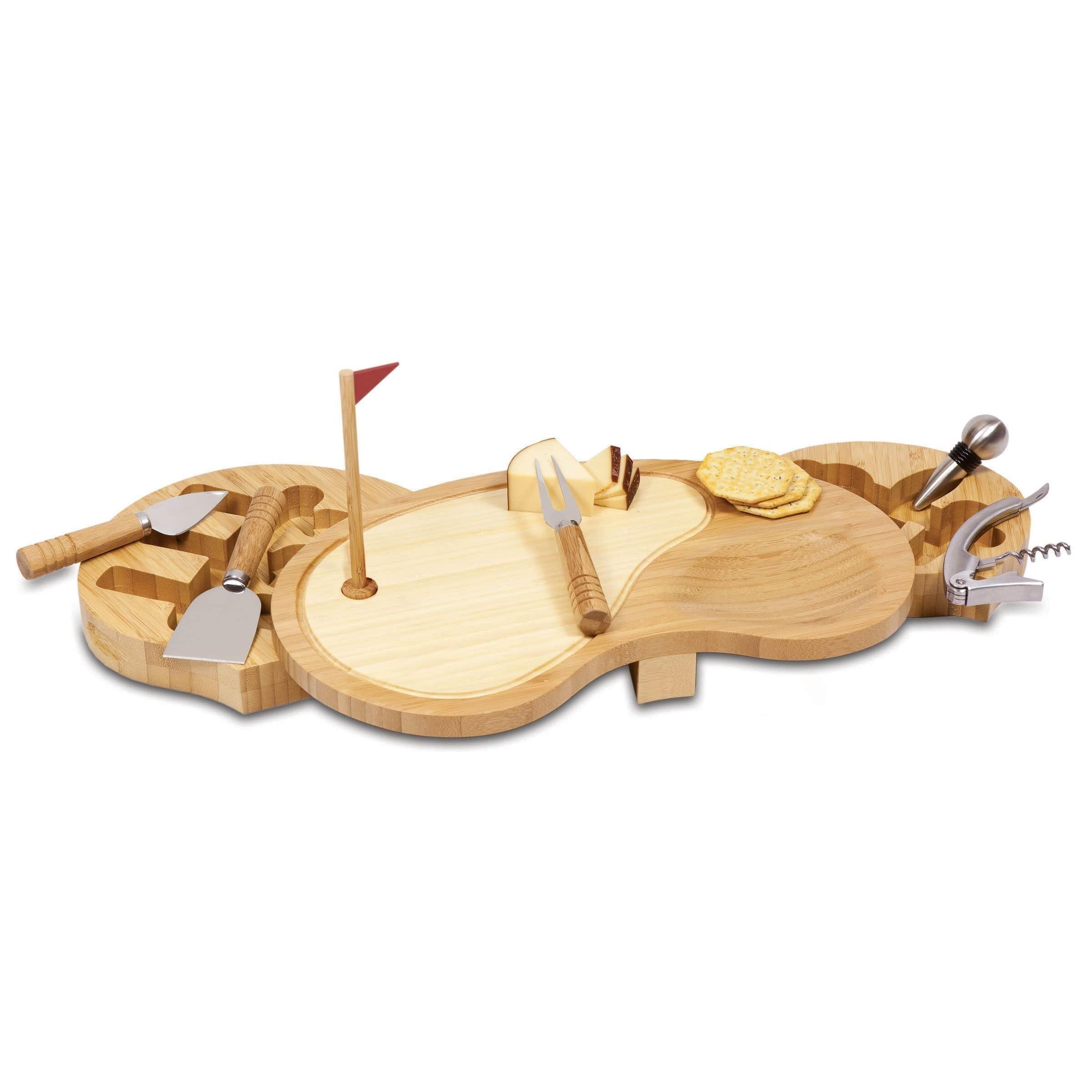 Millwood Pines Sand Trap Golf Gift Cheese Board & Knife Set - Novelty Charcuterie Board with Cheese Knife Set - Cheese Boards Charcuterie Boards - Serving Platter Enoch