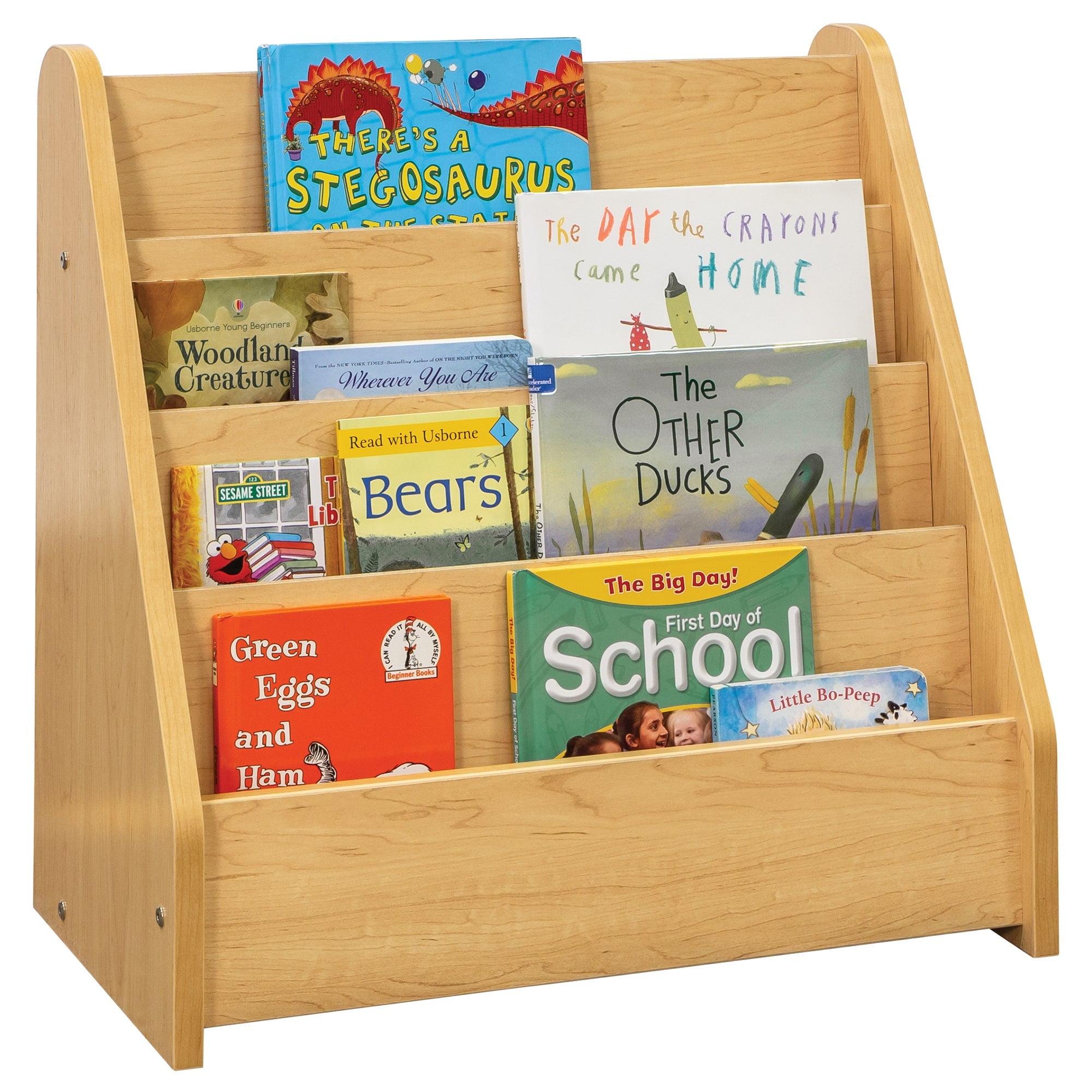 Maple 4-Tier Kids Book Display Bookshelf