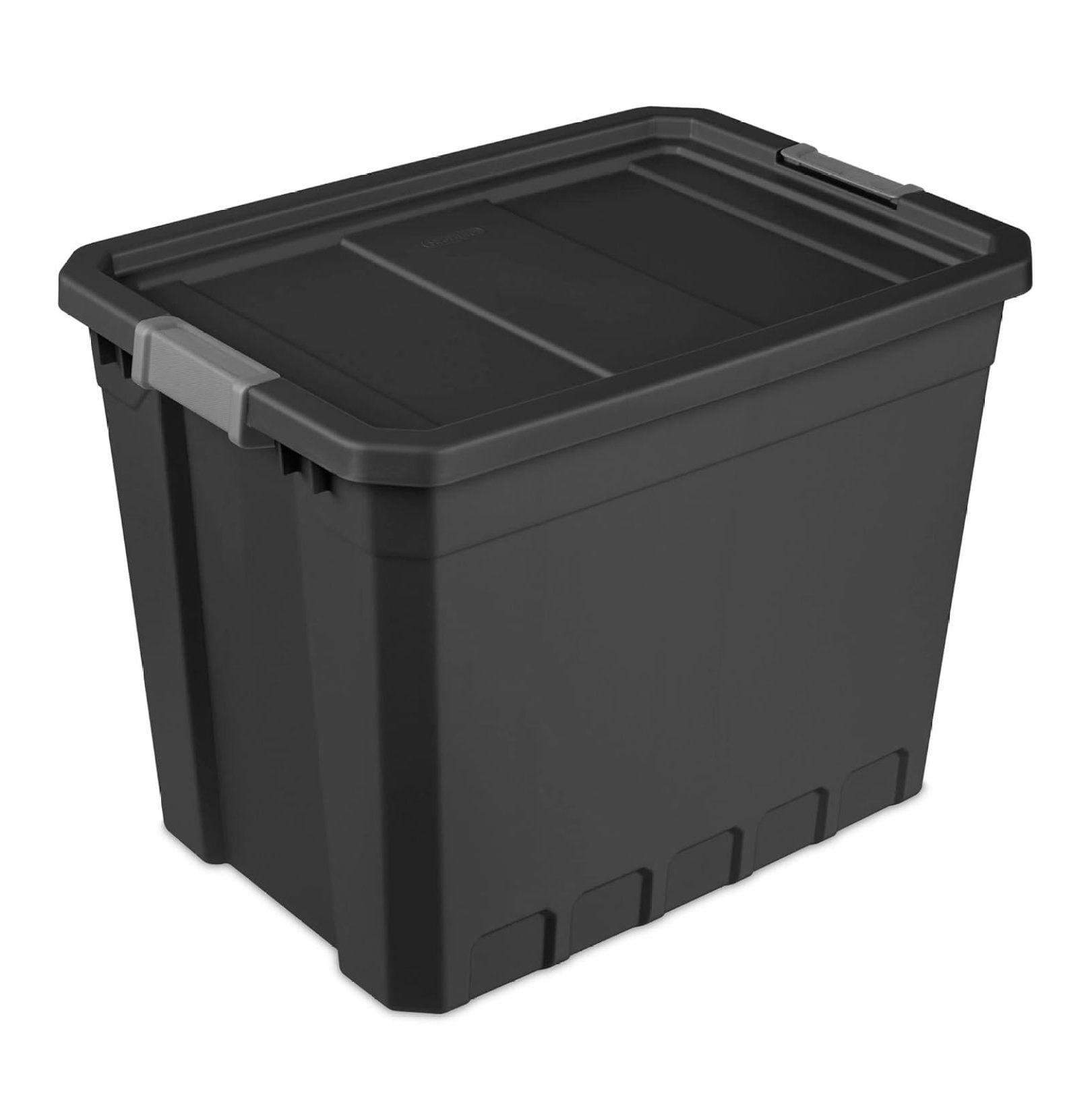 Black 27 Gallon Stackable Storage Tote with Lid