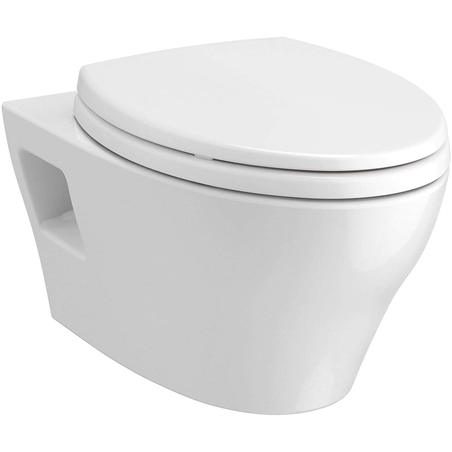 Dual-Flush Elongated Wall-Mounted with High Efficiency Flush (Seat Not Included)