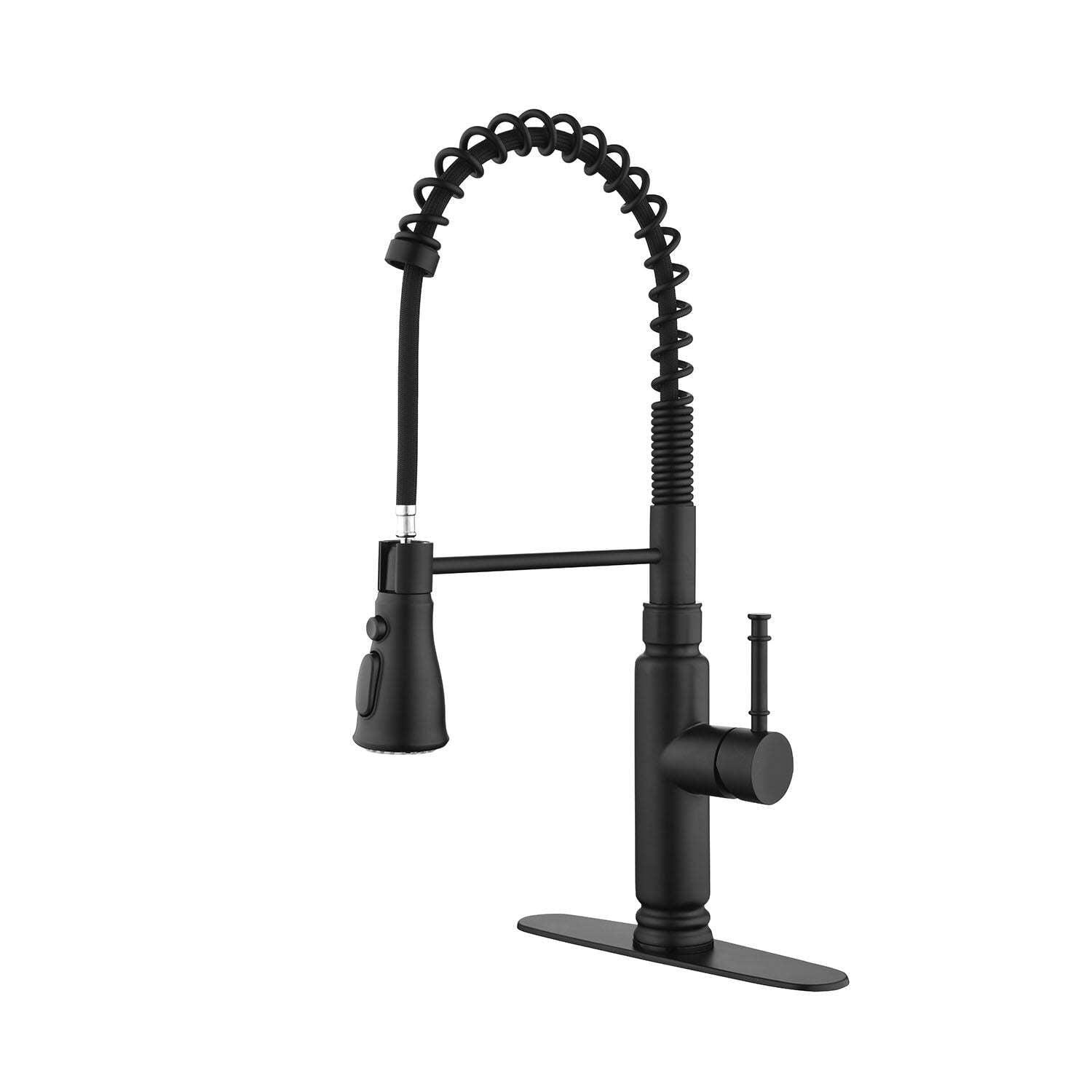 Touch Single Handle Matte Black Stainless Steel Pull Down Kitchen Faucet