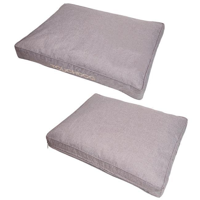 Touchdog Hushky Water-Resistant Premium Raised Rectangular Dog Mat, SM, Grey