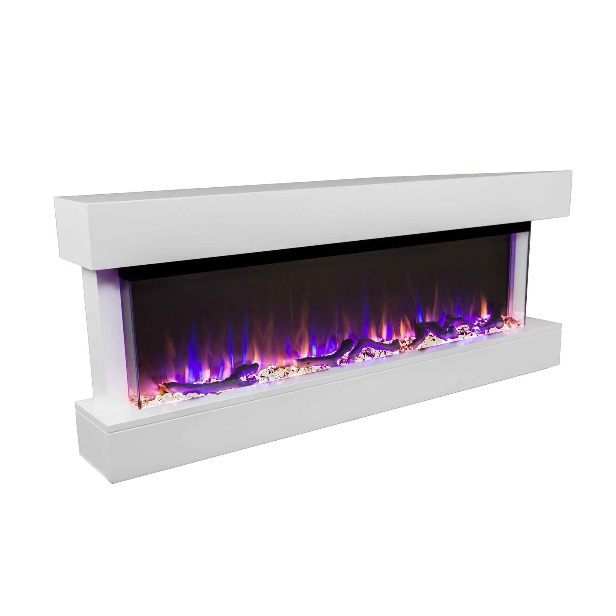 Chesmont 50" Wide 3-Sided Wall Mount Smart Electric Fireplace