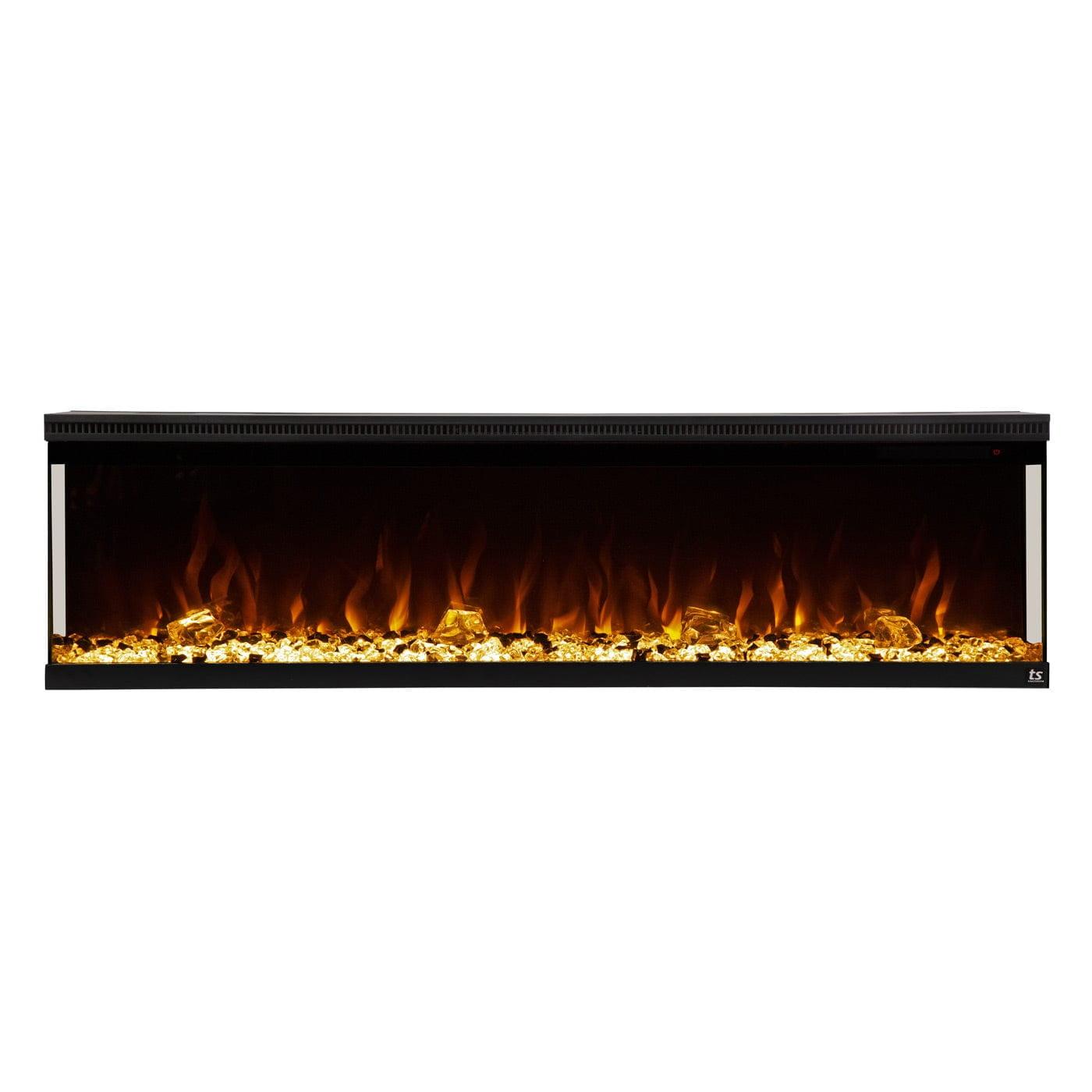 Sideline Infinity 72" Black 3-Sided Smart Electric Fireplace