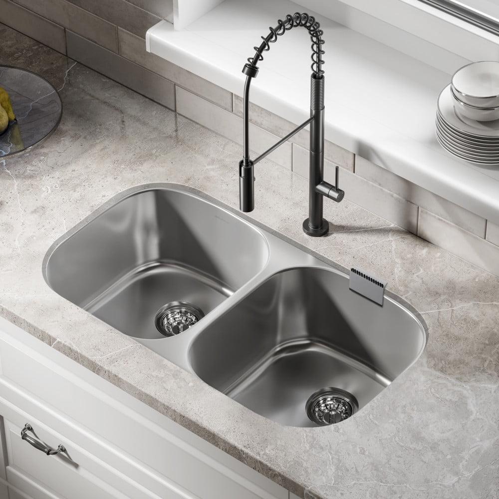 Toulouse 32 x 18 Stainless Steel Dual Basin Undermount Kitchen Sink