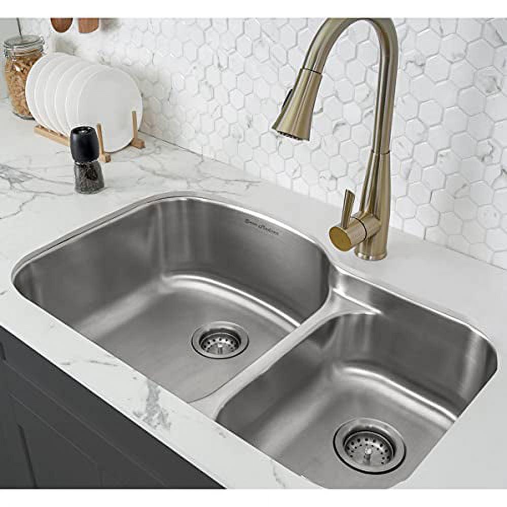 Toulouse 32 x 21 Stainless Steel Dual Basin Undermount Kitchen Sink