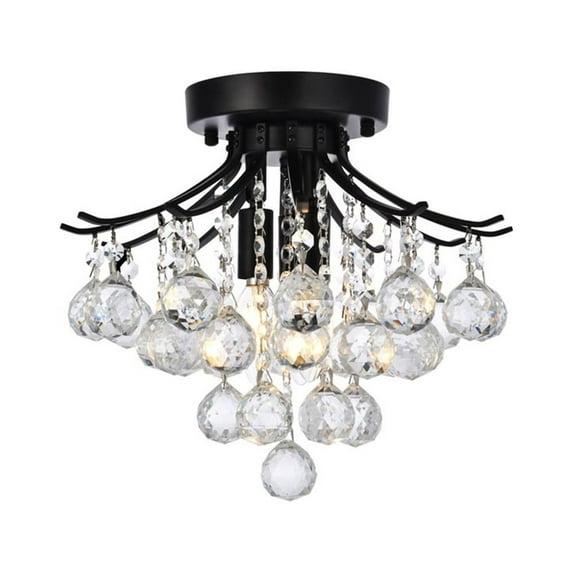 Elegant Lighting Toureg 12 inch black flush mount