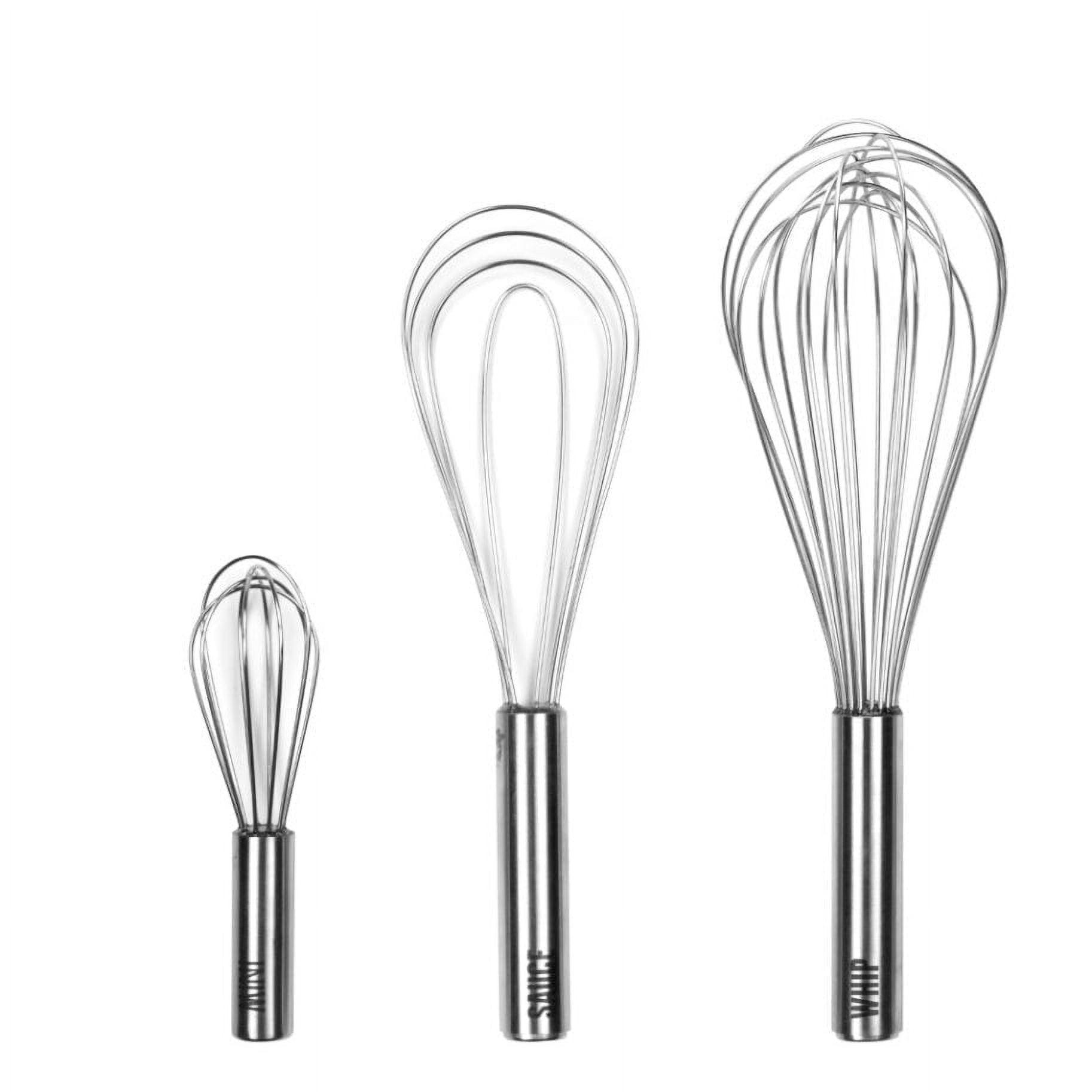 Tovolo Stainless Steel Whisk Whip Kitchen Utensil Bundle - Set of 3 with Sauce Whisk