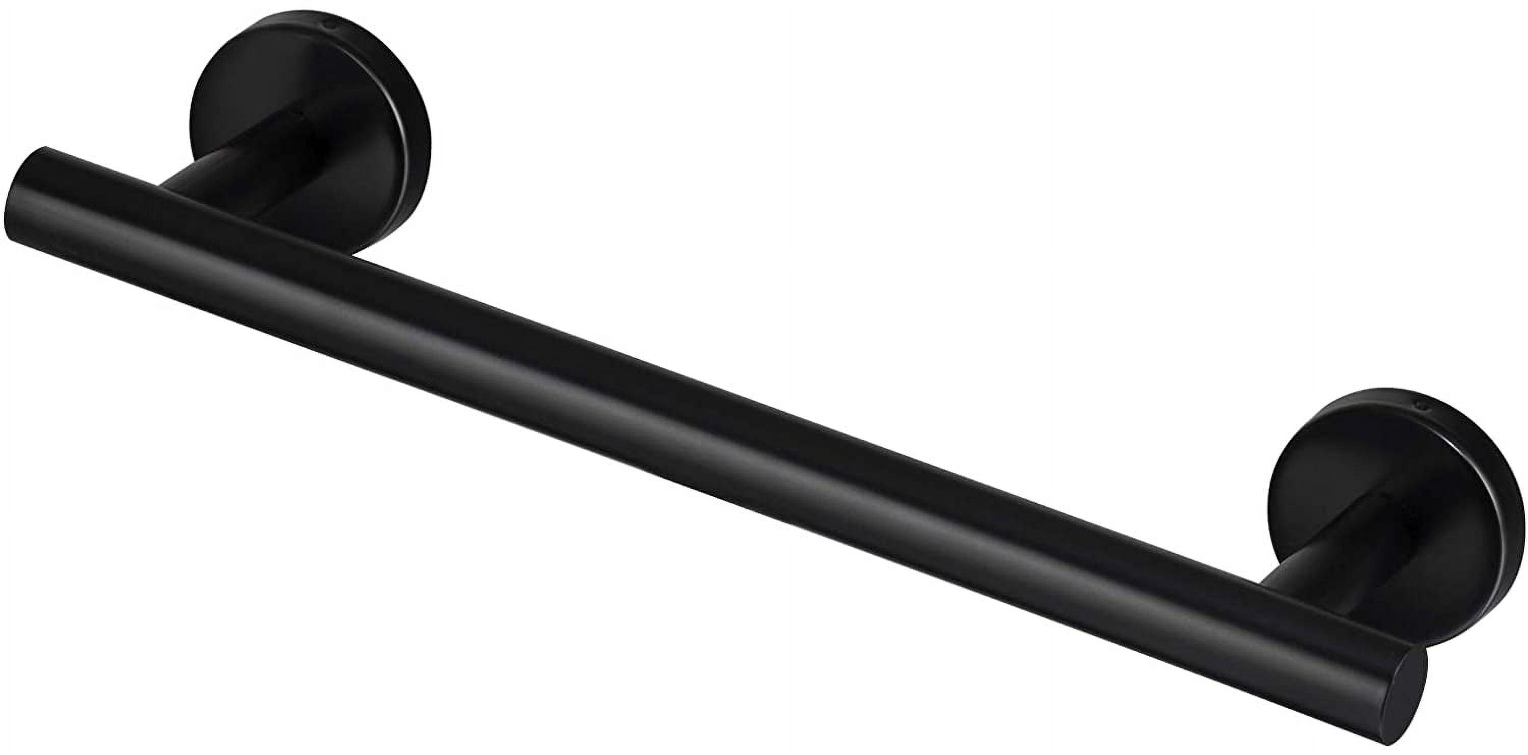 12-Inch Black Stainless Steel Wall-Mounted Towel Bar