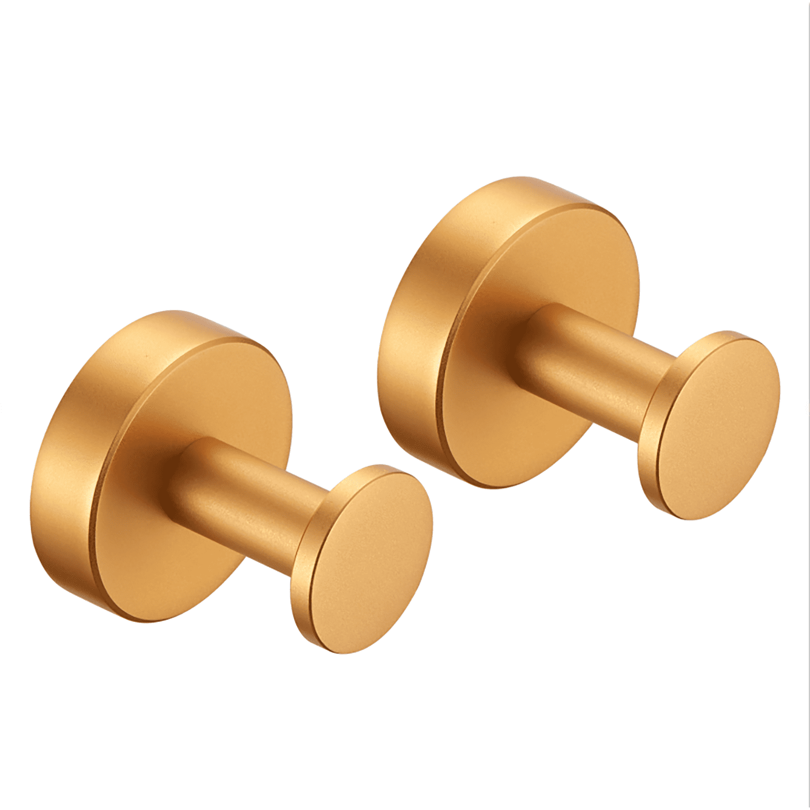 Brushed Gold Aluminum Round Knob Wall-Mounted Towel Hooks