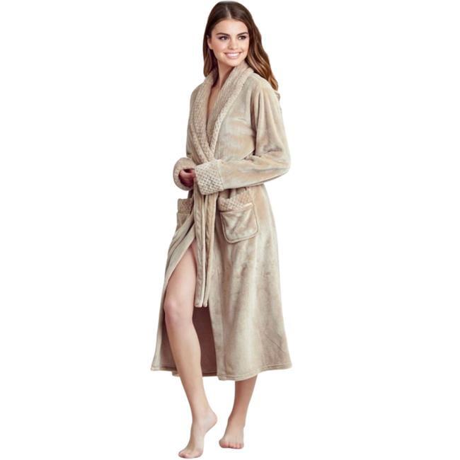 Vasco Fleece Mid-Calf Bathrobe with Pockets