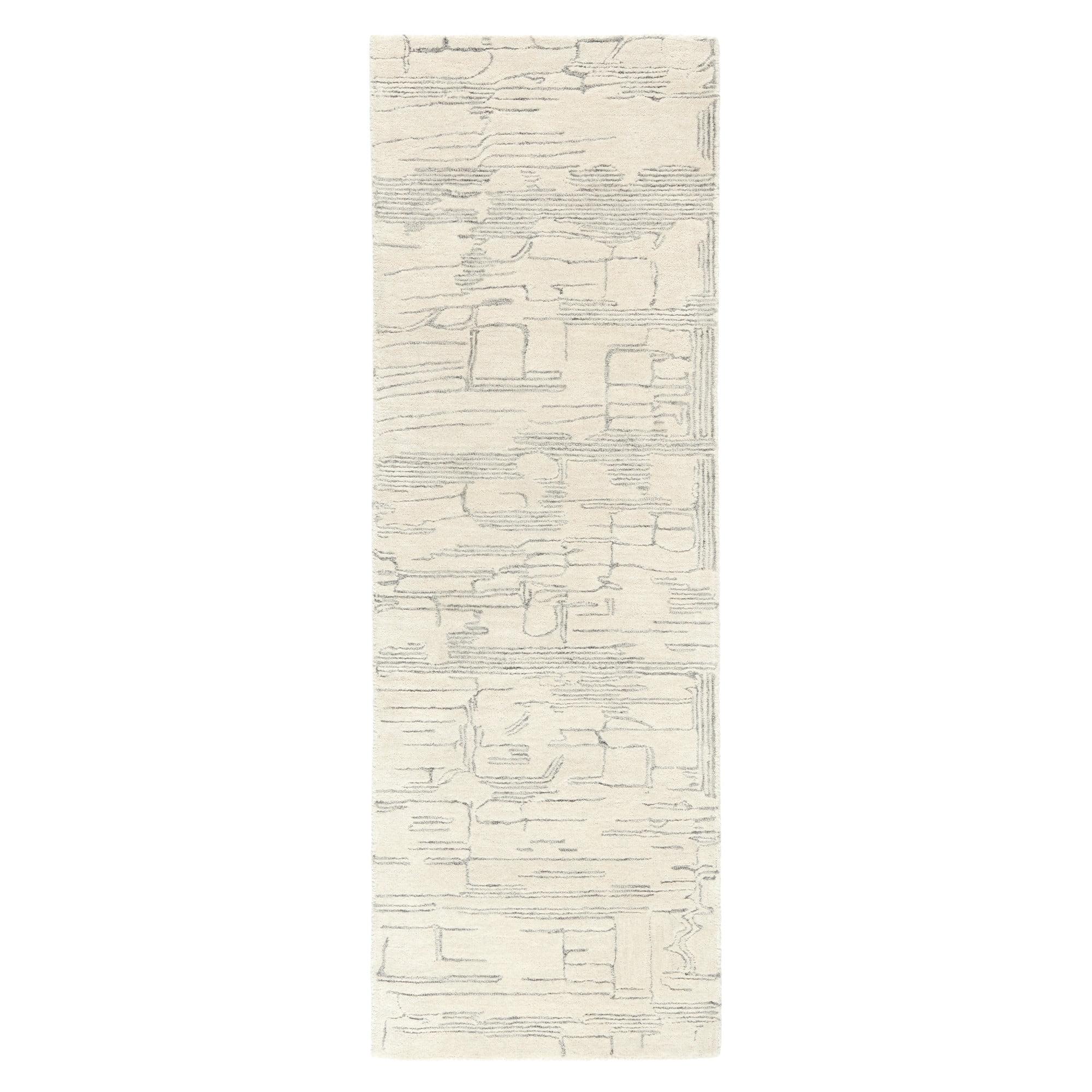 Town & Country Luxe Remin Abstract Line Art Handcrafted Area Rug Beige/Blue