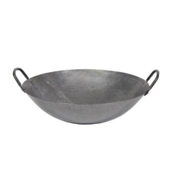 30" Hand Hammered Steel Cantonese Wok with Riveted Handles