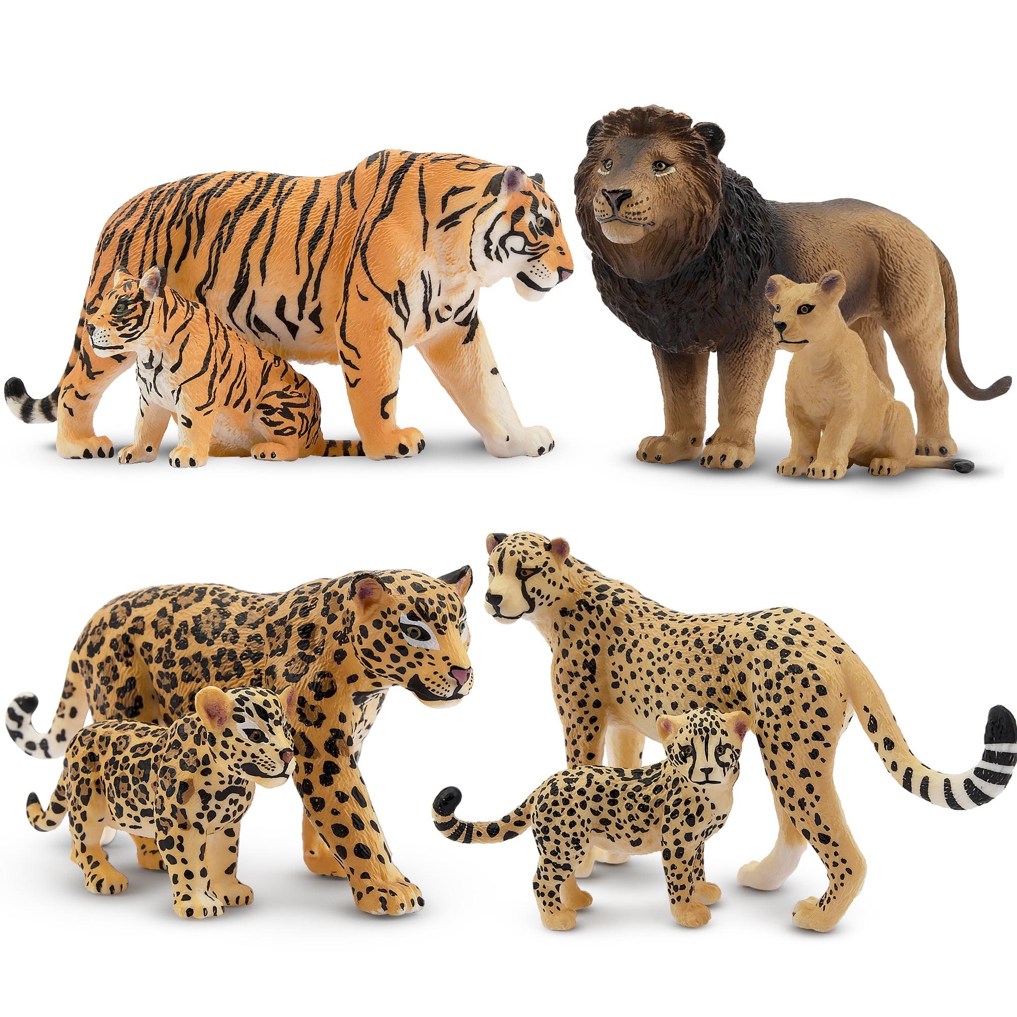 Toymany 8-Piece Realistic Jungle Animal Figurine Playset