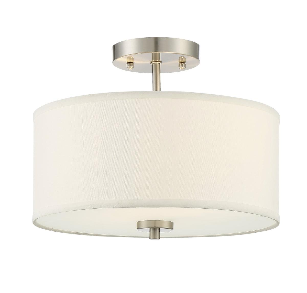 Trade Winds 2-light Drum Semi-flush In Brushed Nickel