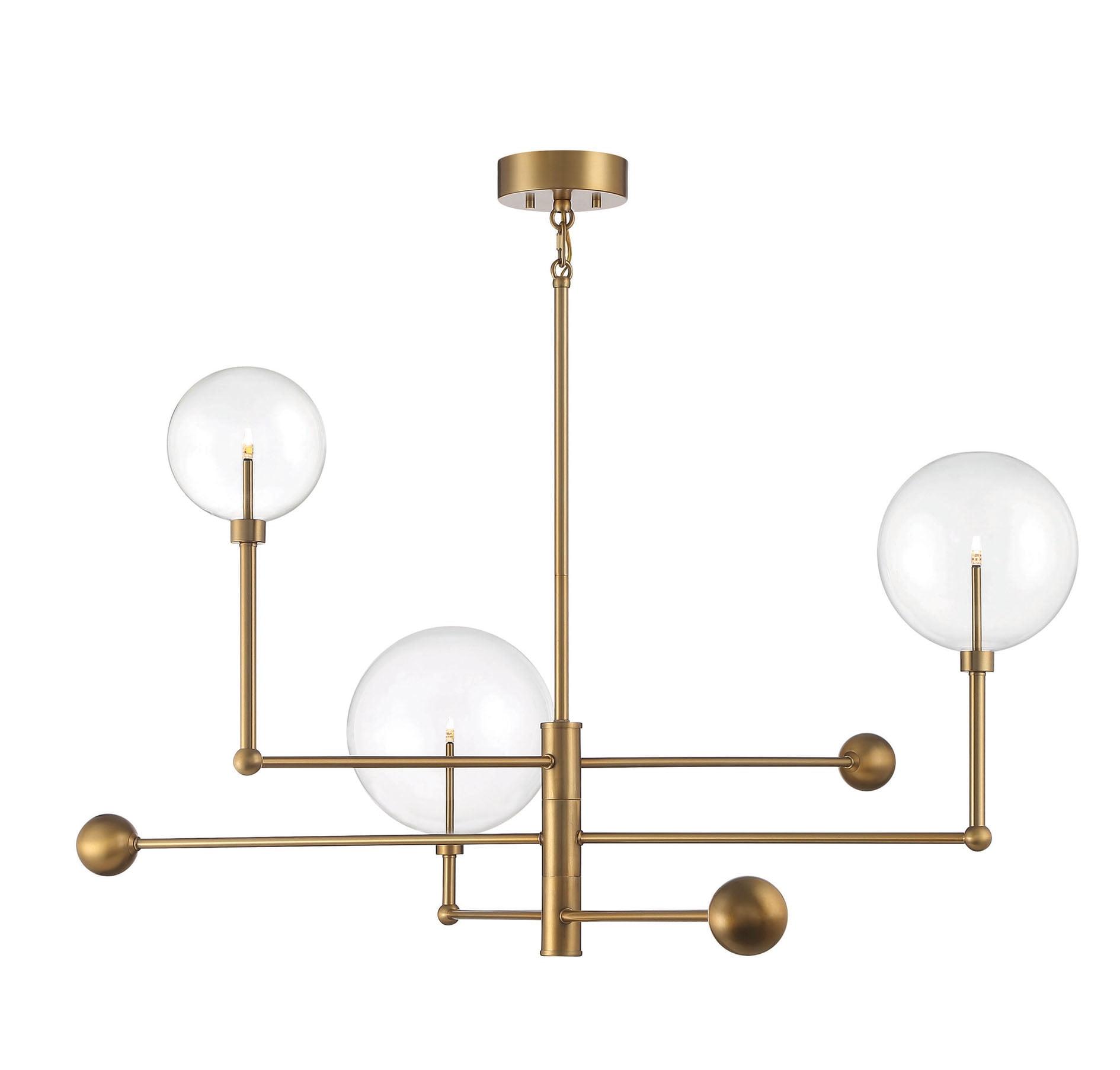 Sleek Versatile 5-Light Chandelier in Natural Brass