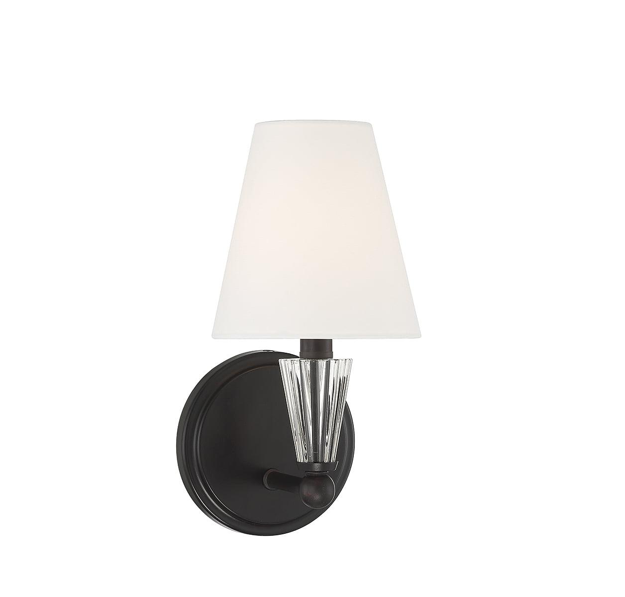 Matte Black Outdoor Dimmable Wall Sconce with Faceted Crystal Accent