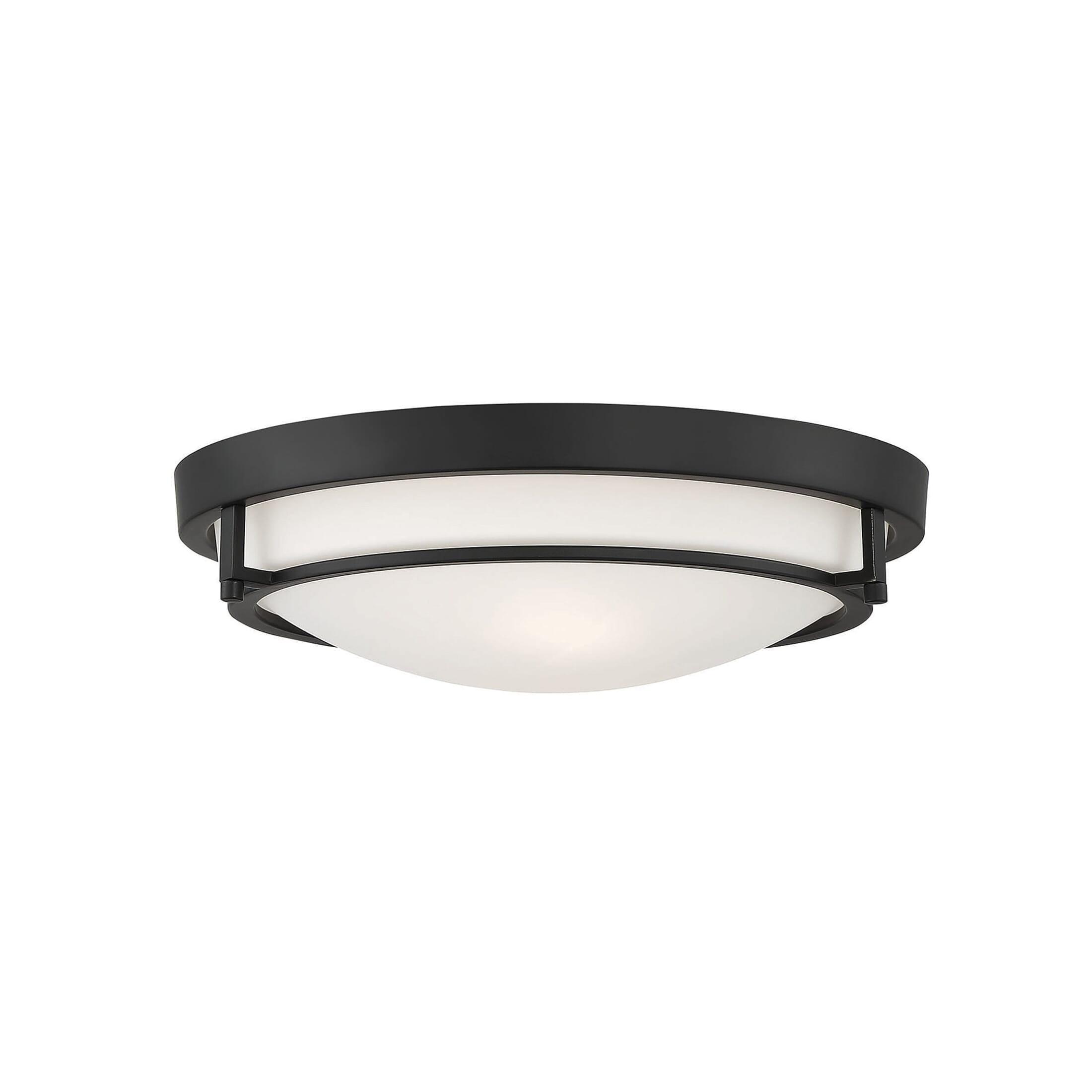 Trade Winds Felton 2-Light Flush Mount Ceiling Light in Matte Black