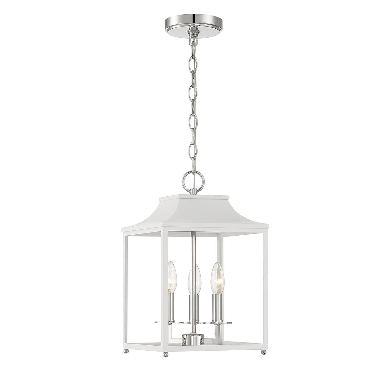 Trade Winds Gianna 3-Light Pendant in White with Polished Nickel