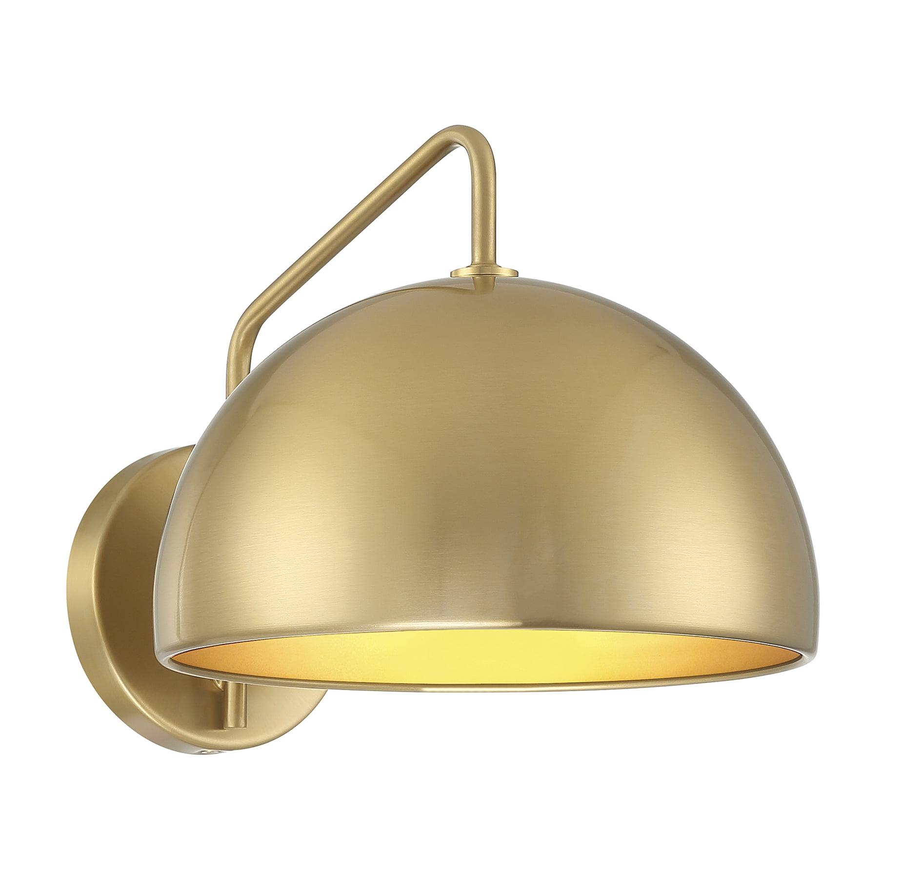 Natural Brass Dome Dimmable Wall Sconce