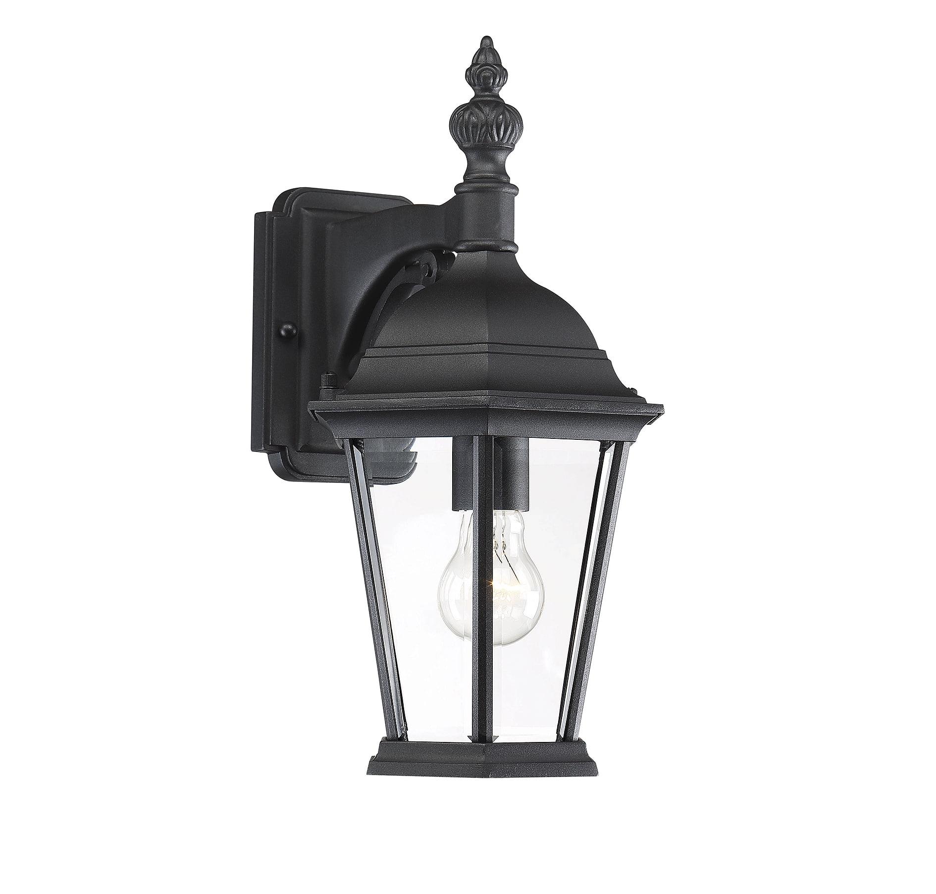 Textured Black Mission Style Outdoor Wall Lantern