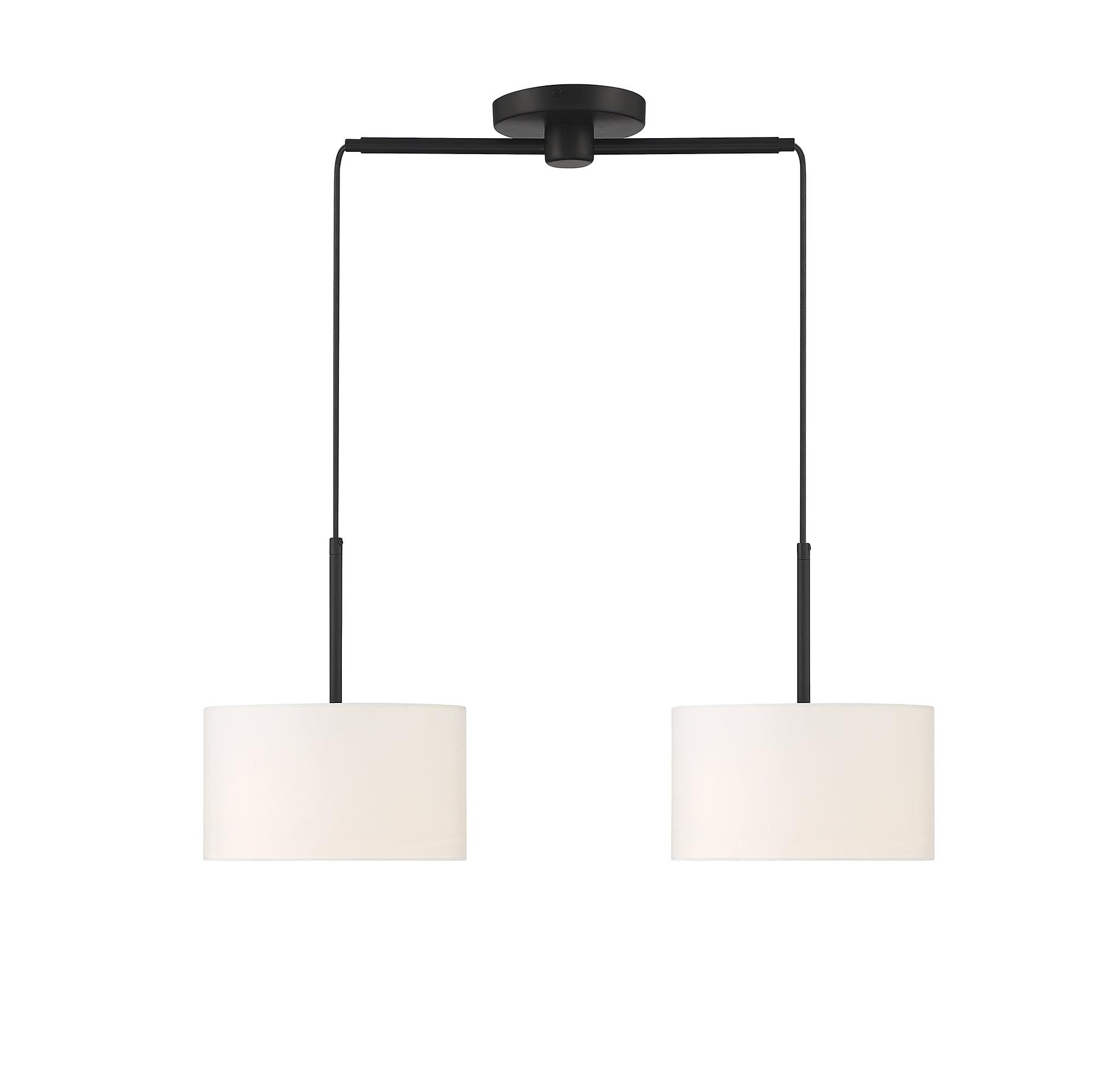 2 - Light Dimmable Drum Chandelier