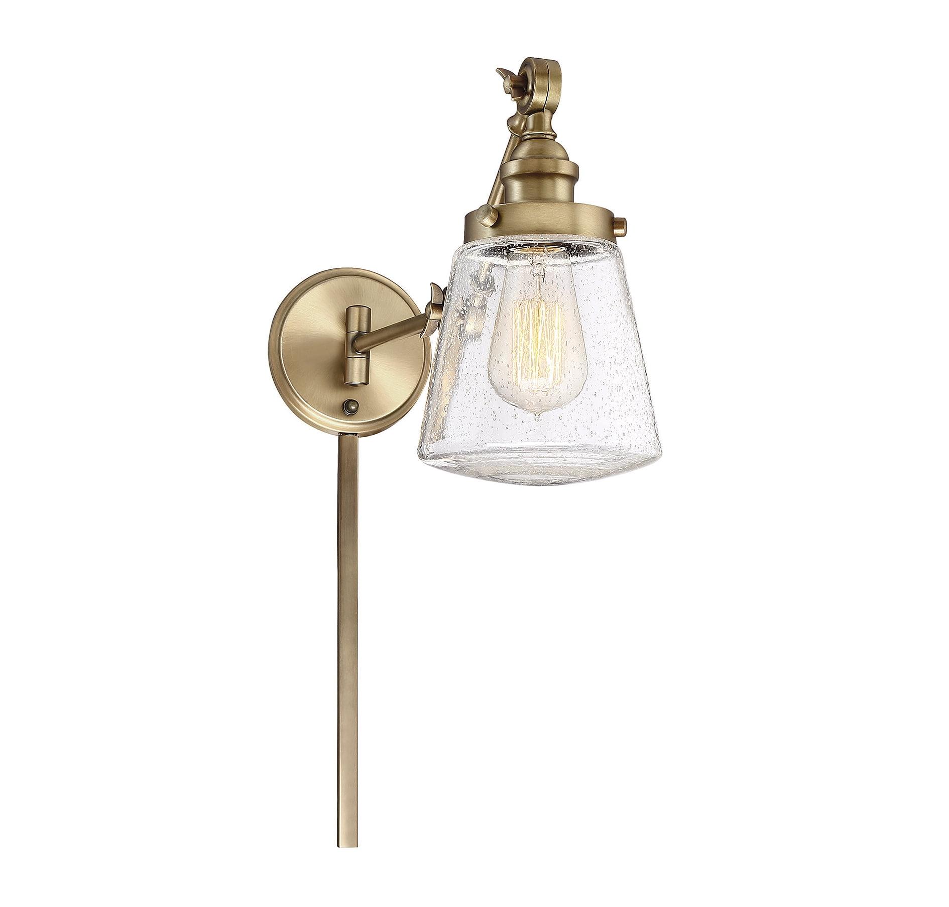 Natural Brass Dimmable Direct Wired Electric Wall Sconce